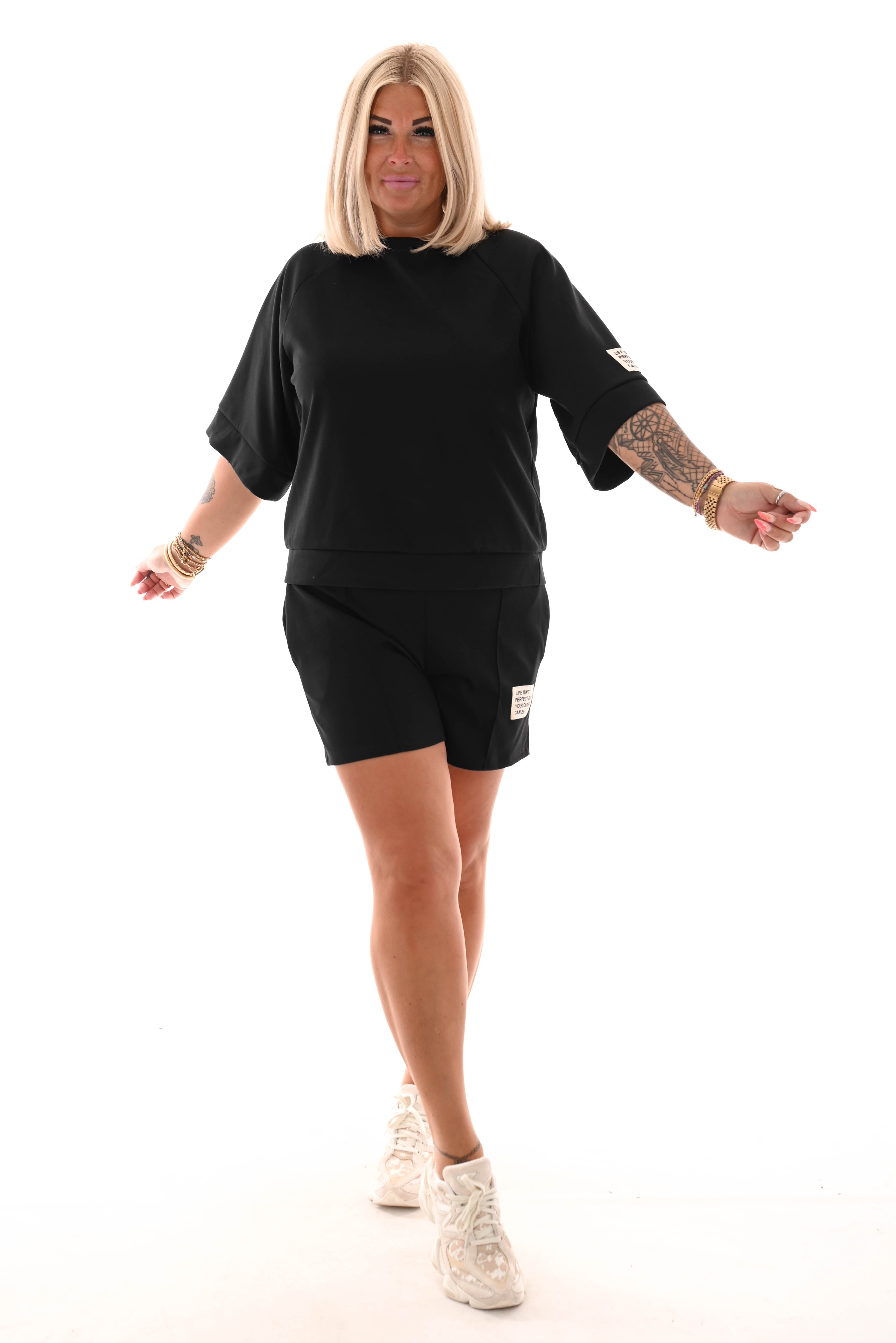 Twin set applicatie short zwart