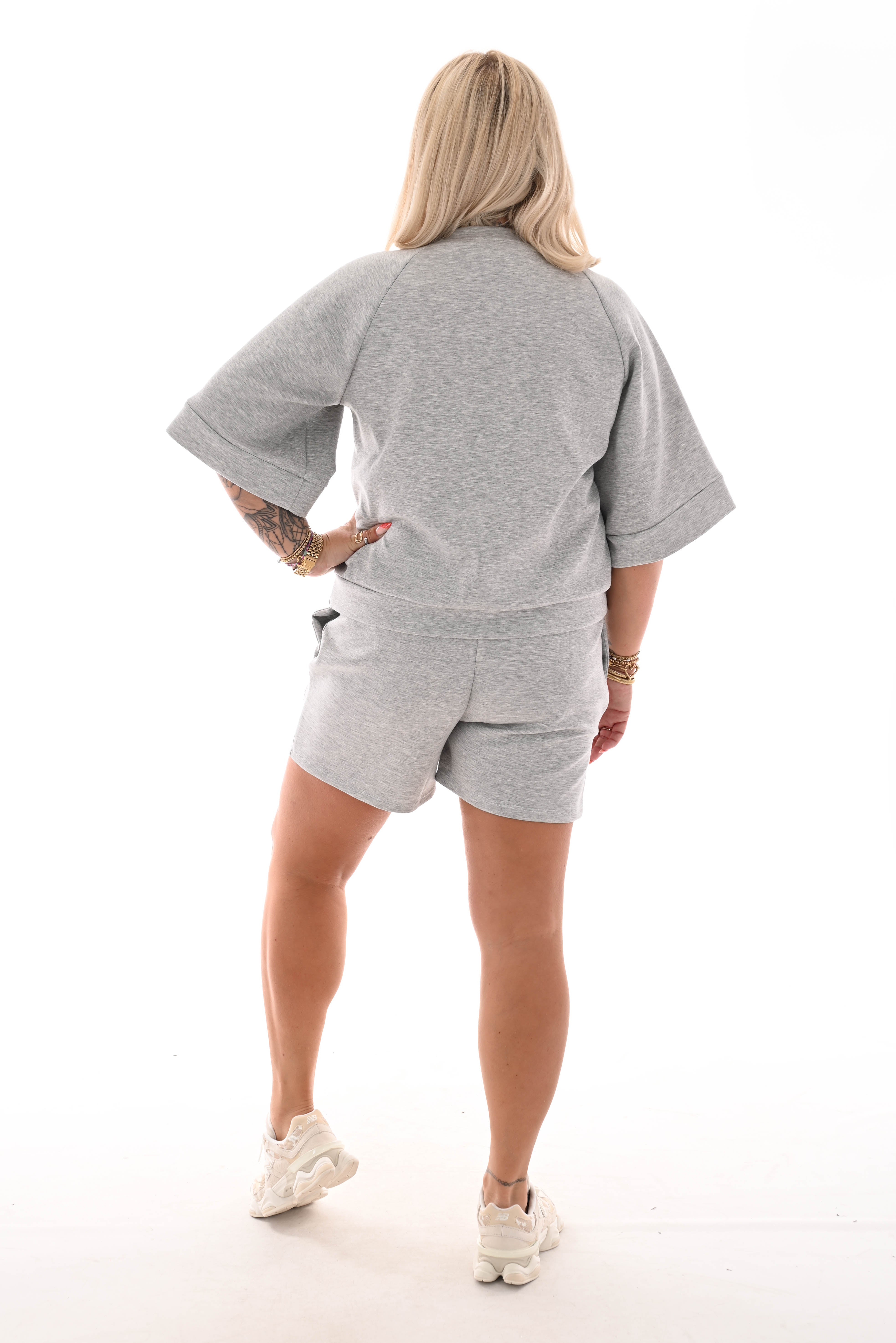 Twin set applicatie short grijs