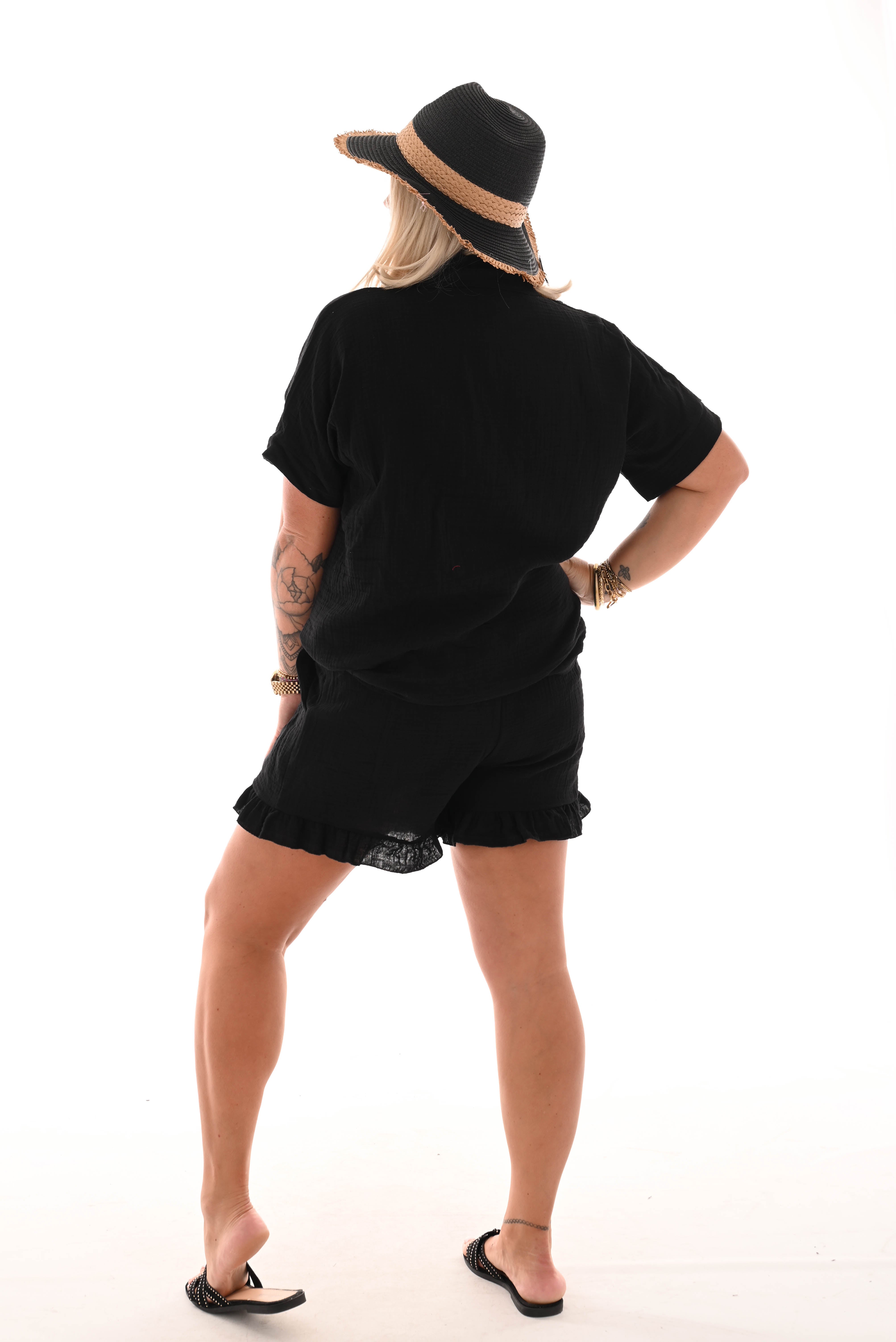 Twin set crepe short uni zwart