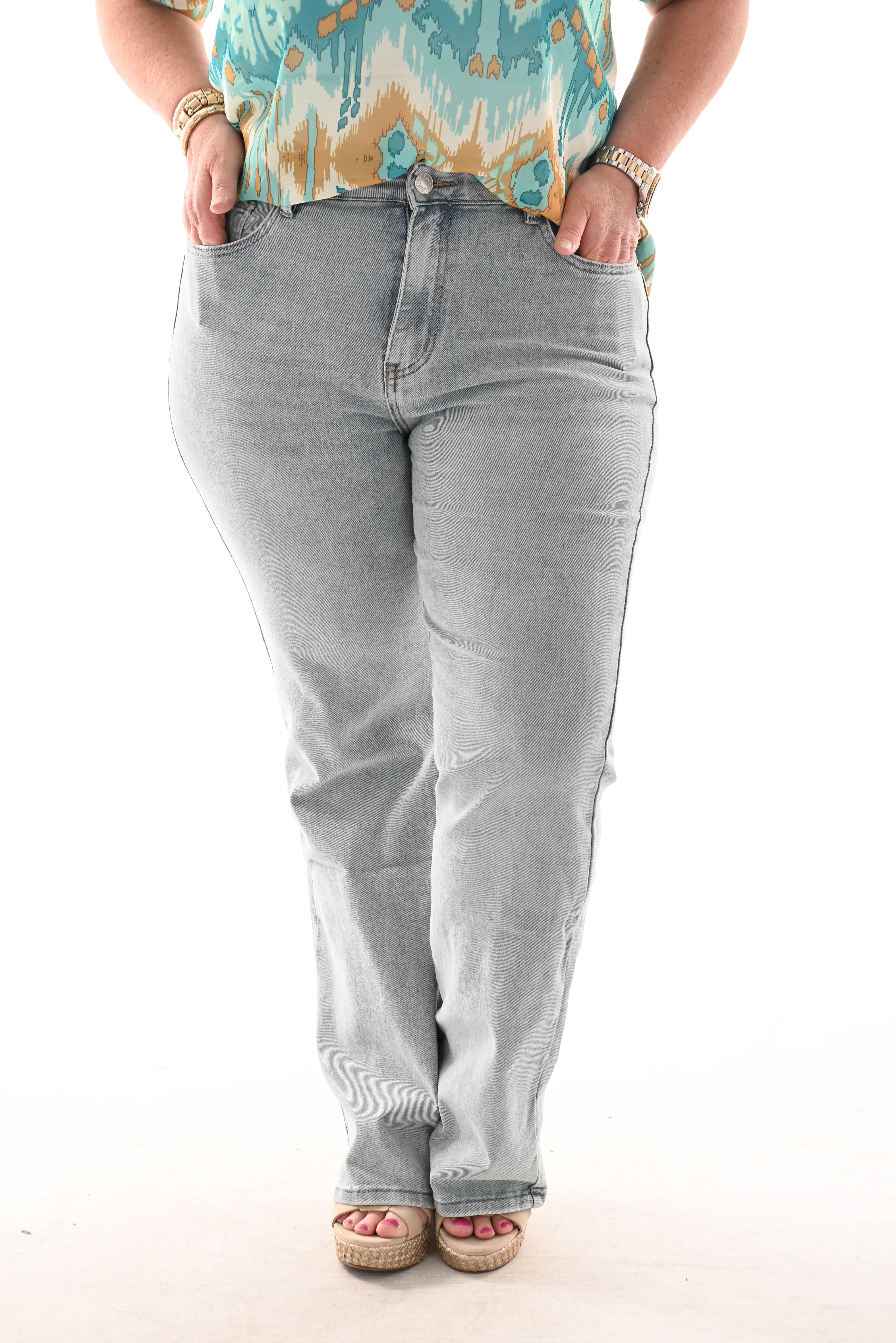 Norfy wide leg light stonewash