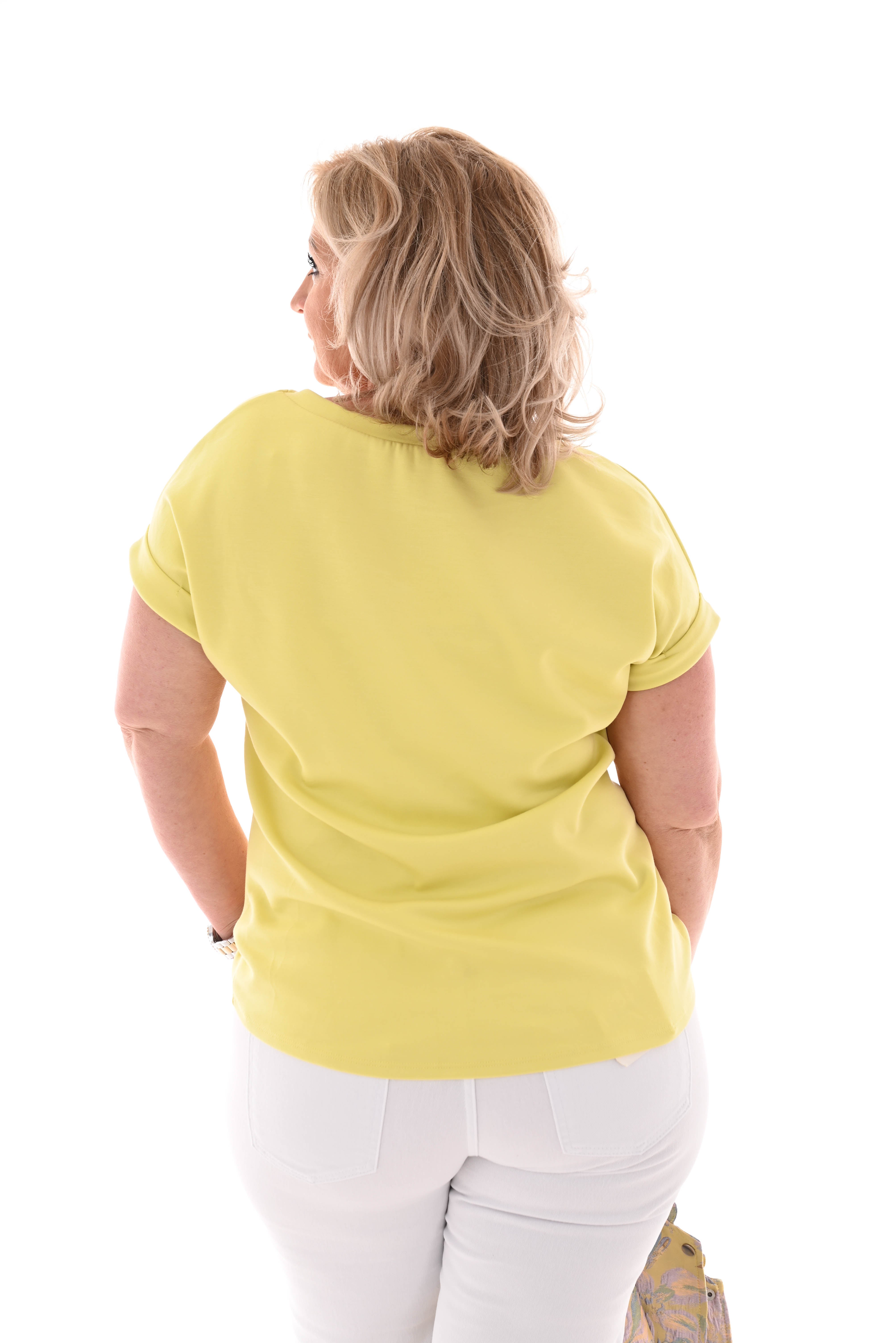 Shirt korte mouwen uni geel