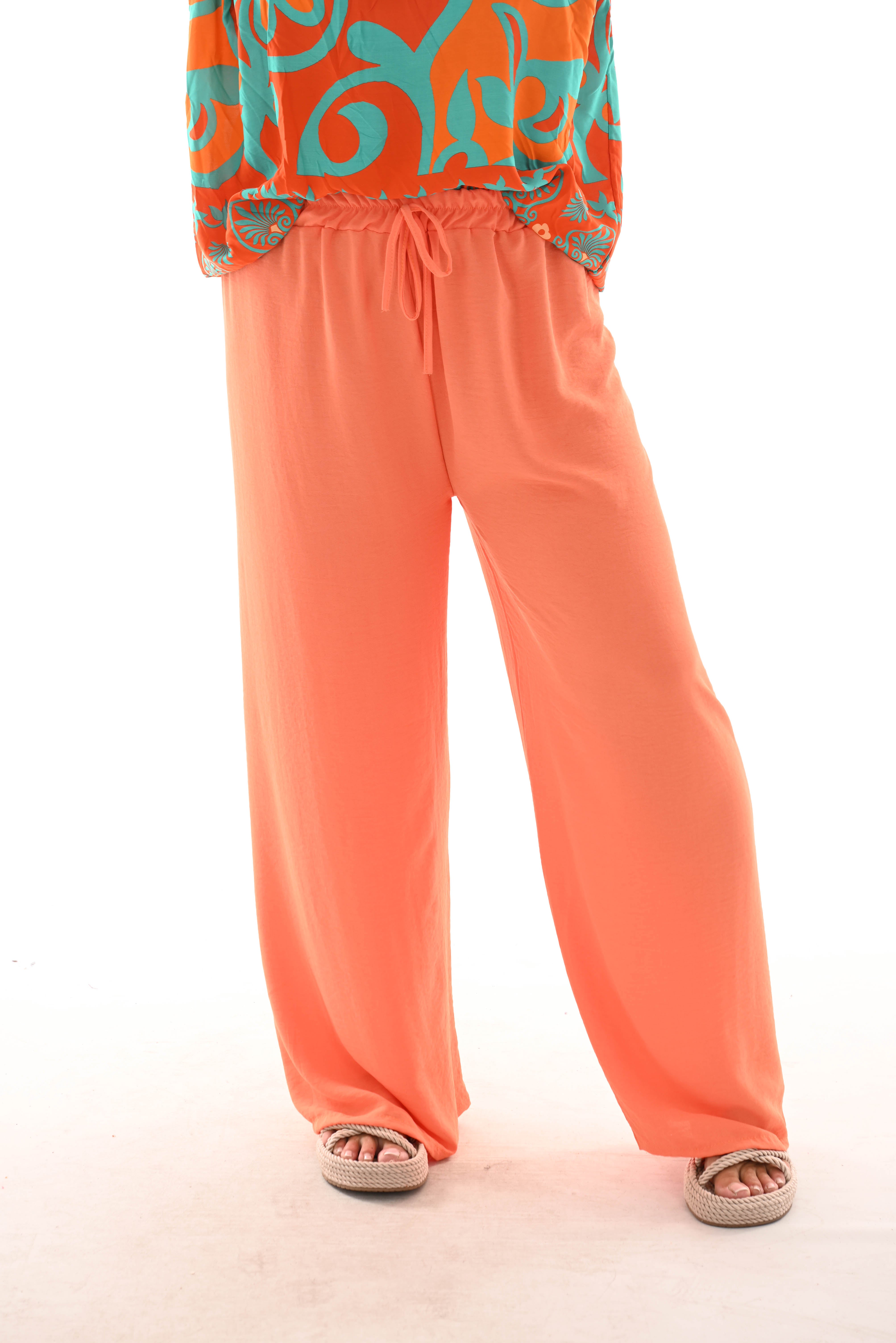 Wijde broek uni peach