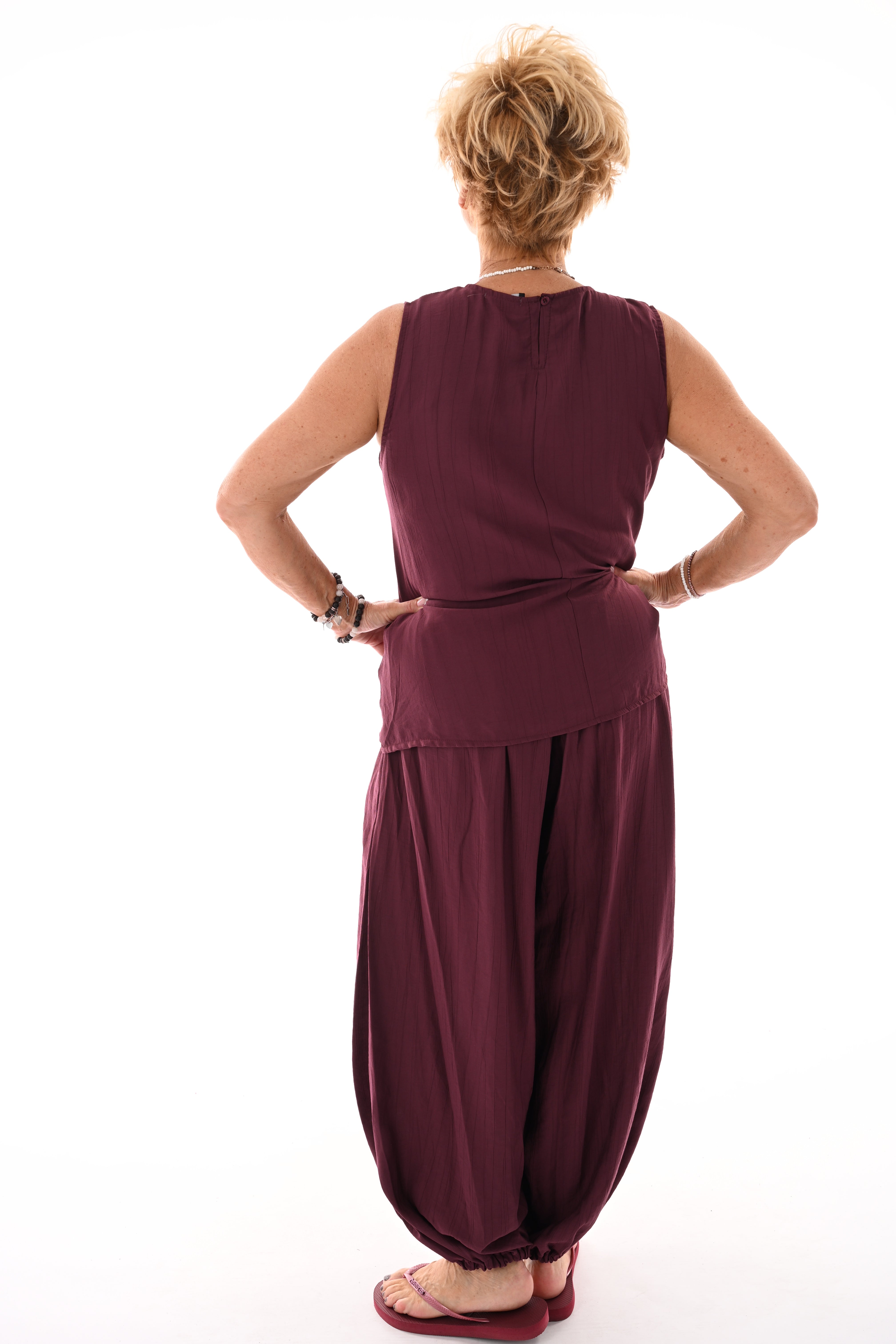 Tweedelig set ballon broek bordeaux