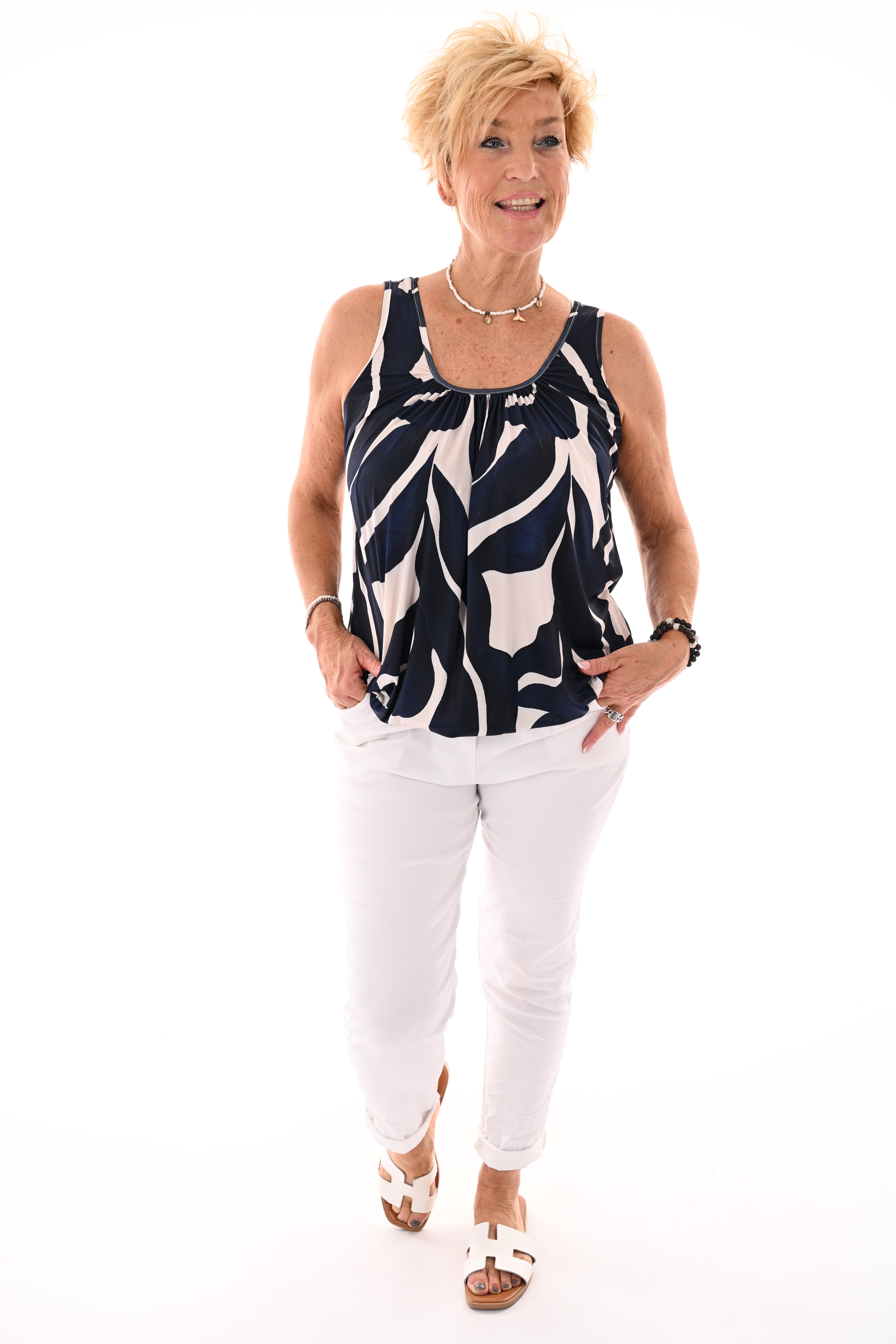 Top ballon bladeren marineblauw