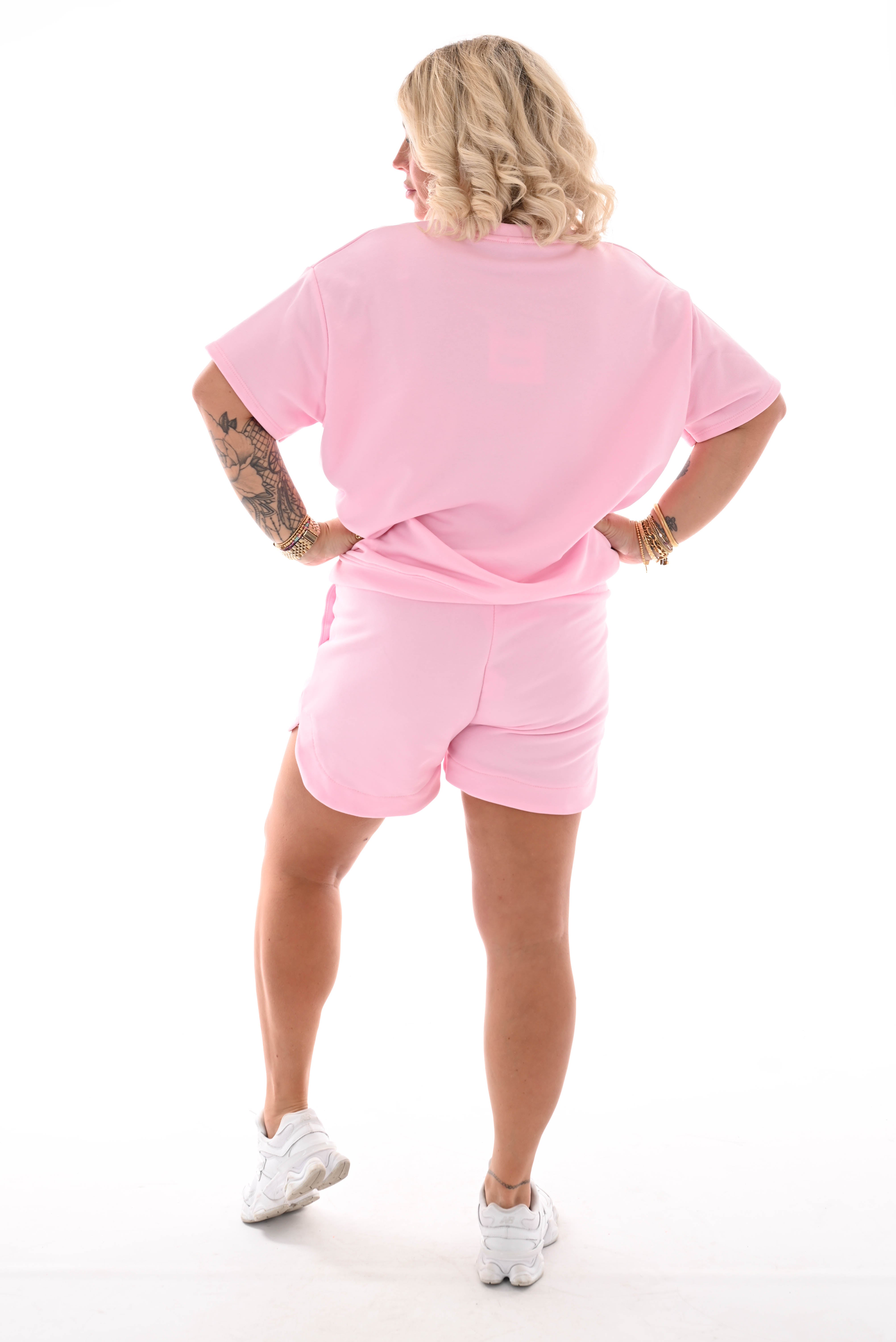 Twin set short smiley lichtroze