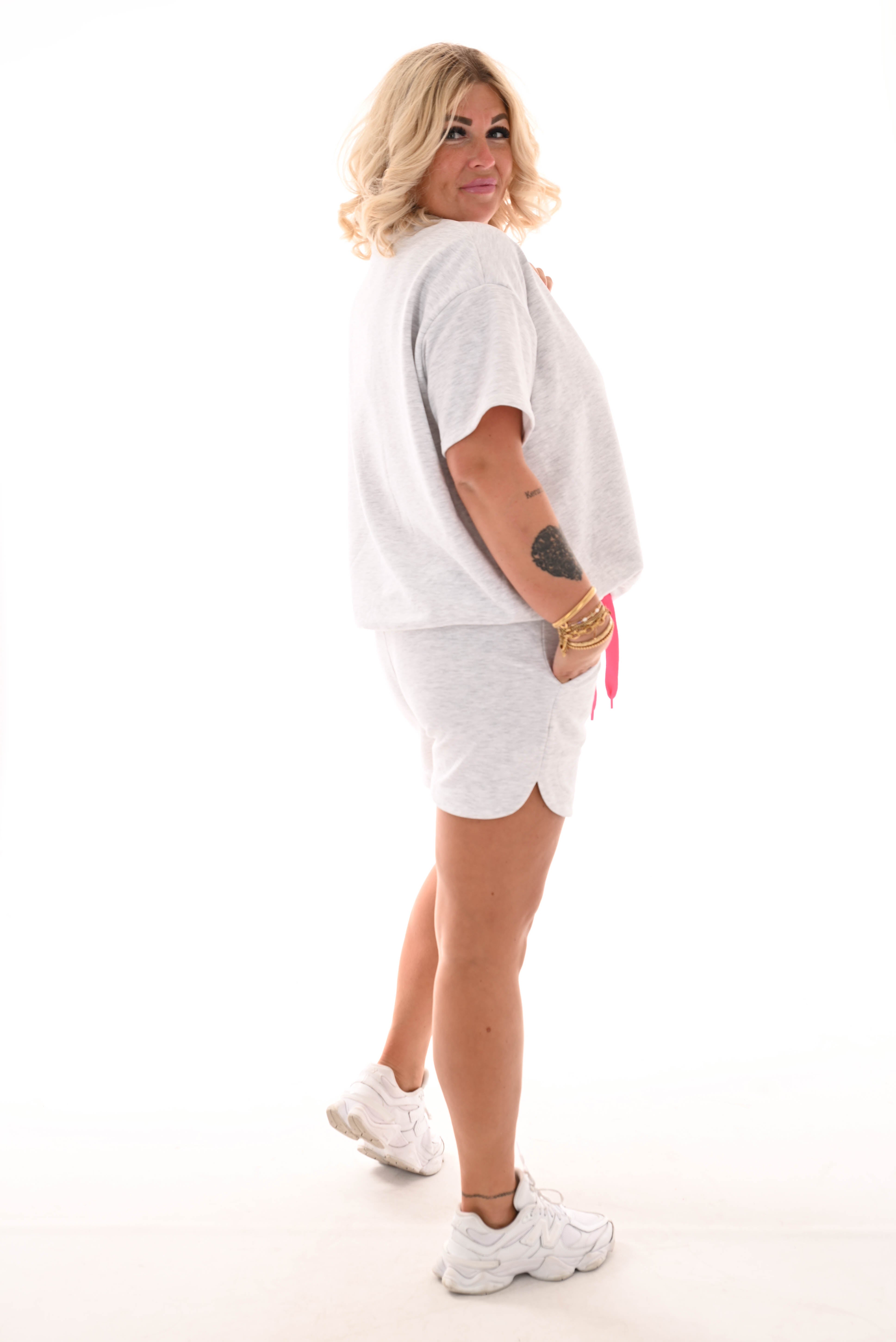 Twin set short Brooklyn lichtgrijs