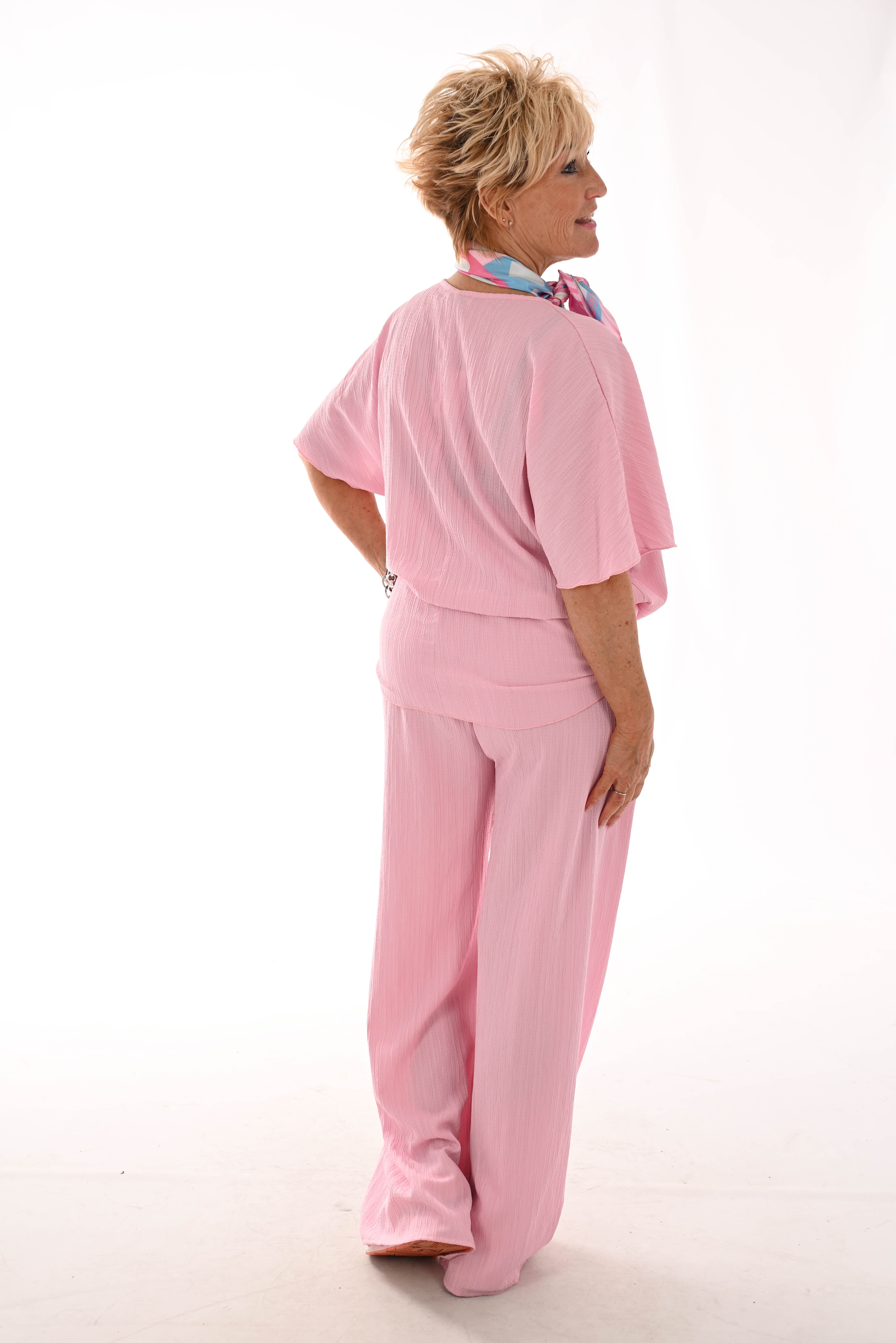 Tweedelig set knoopdetail roze