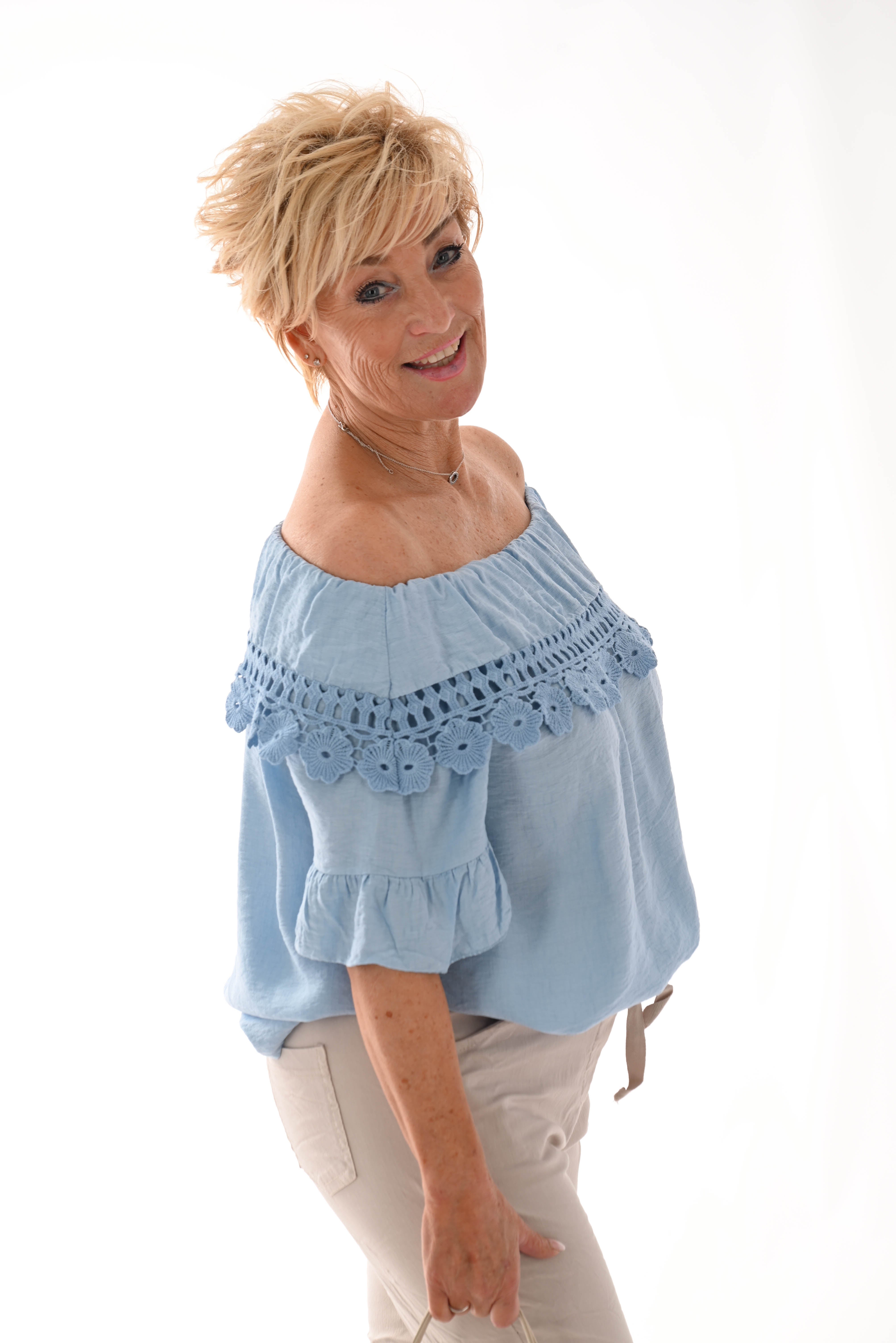 Top kanten rand blauw