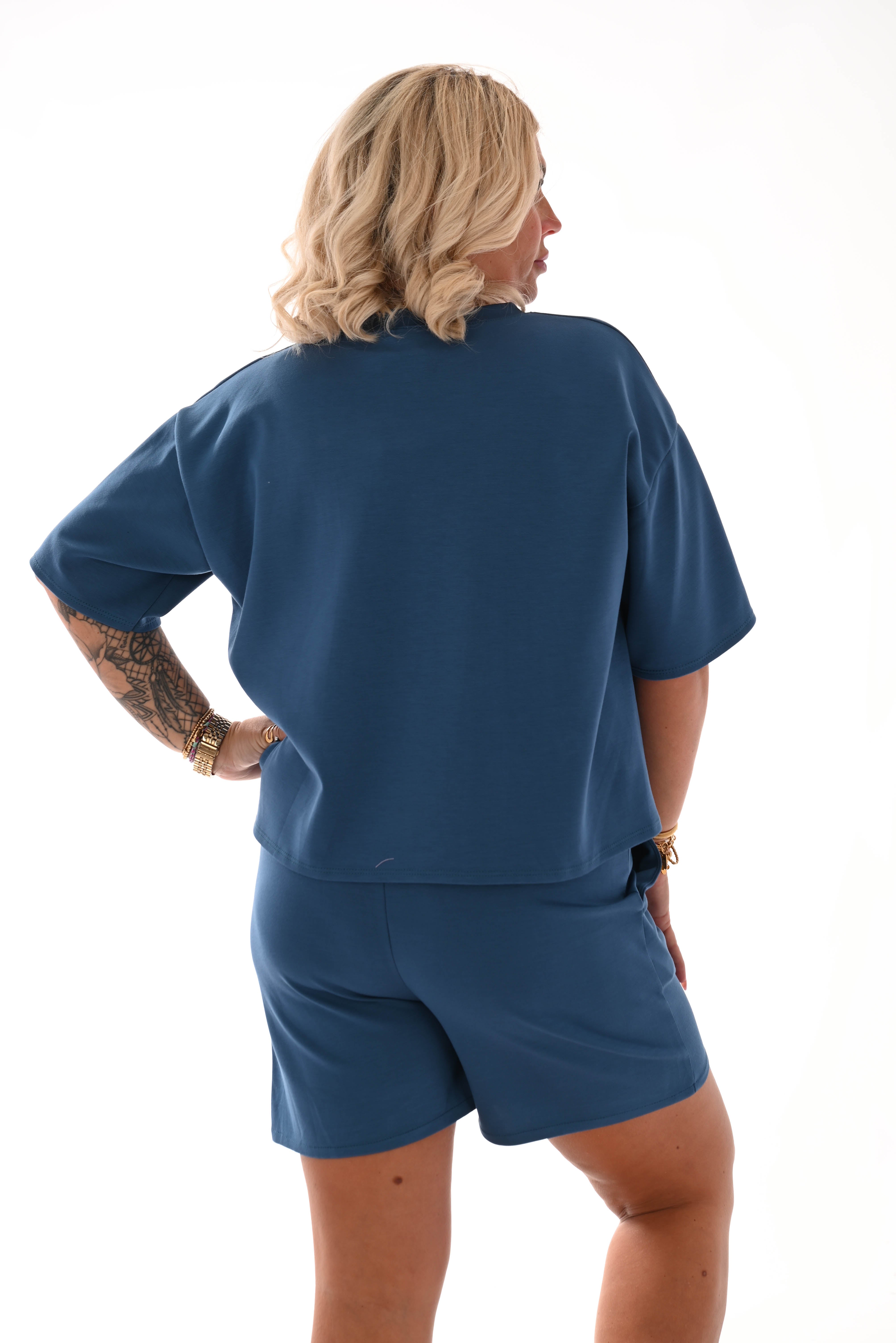 Twin set short uni jeansblauw