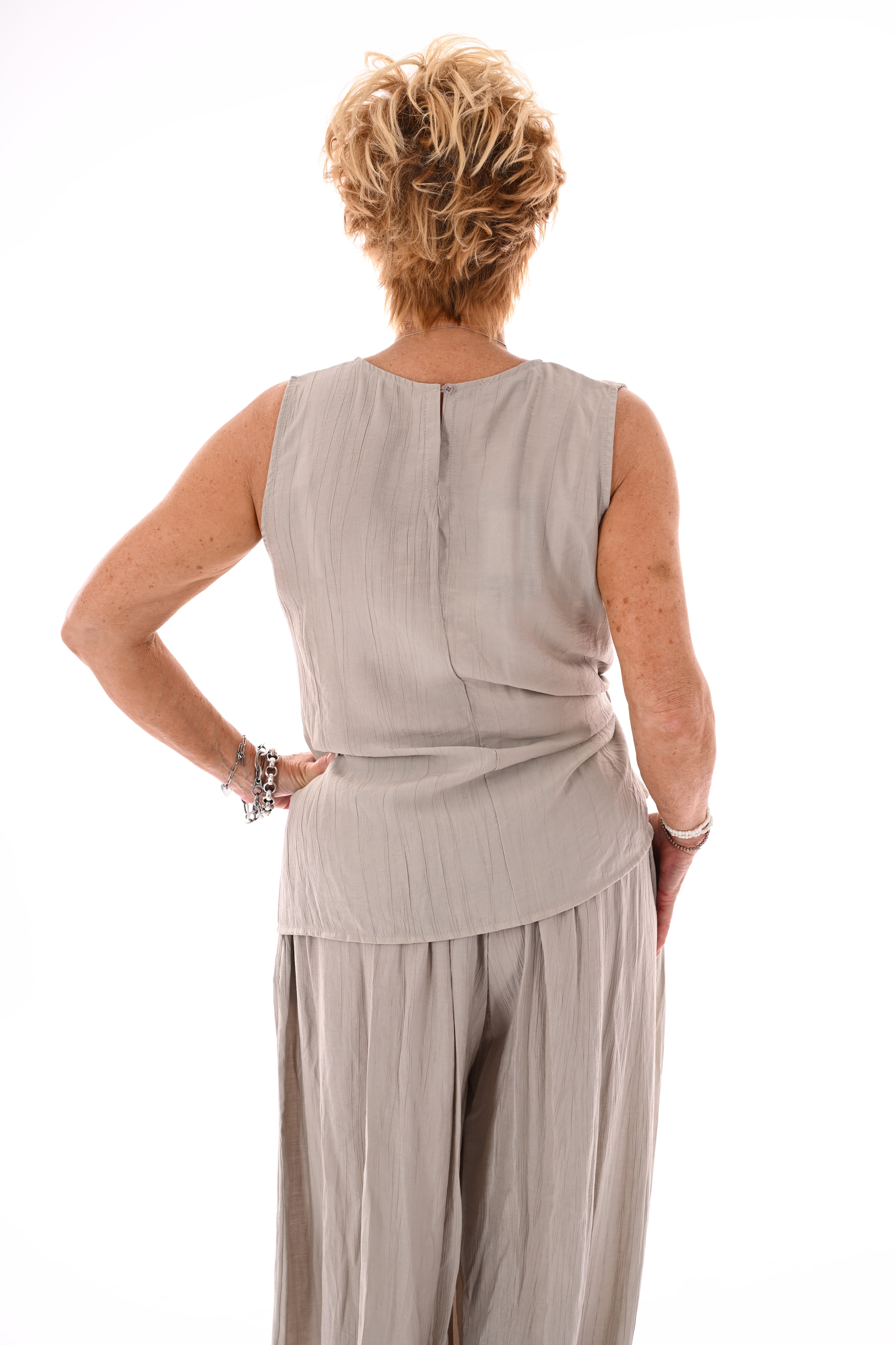 Tweedelig set ballon broek beige