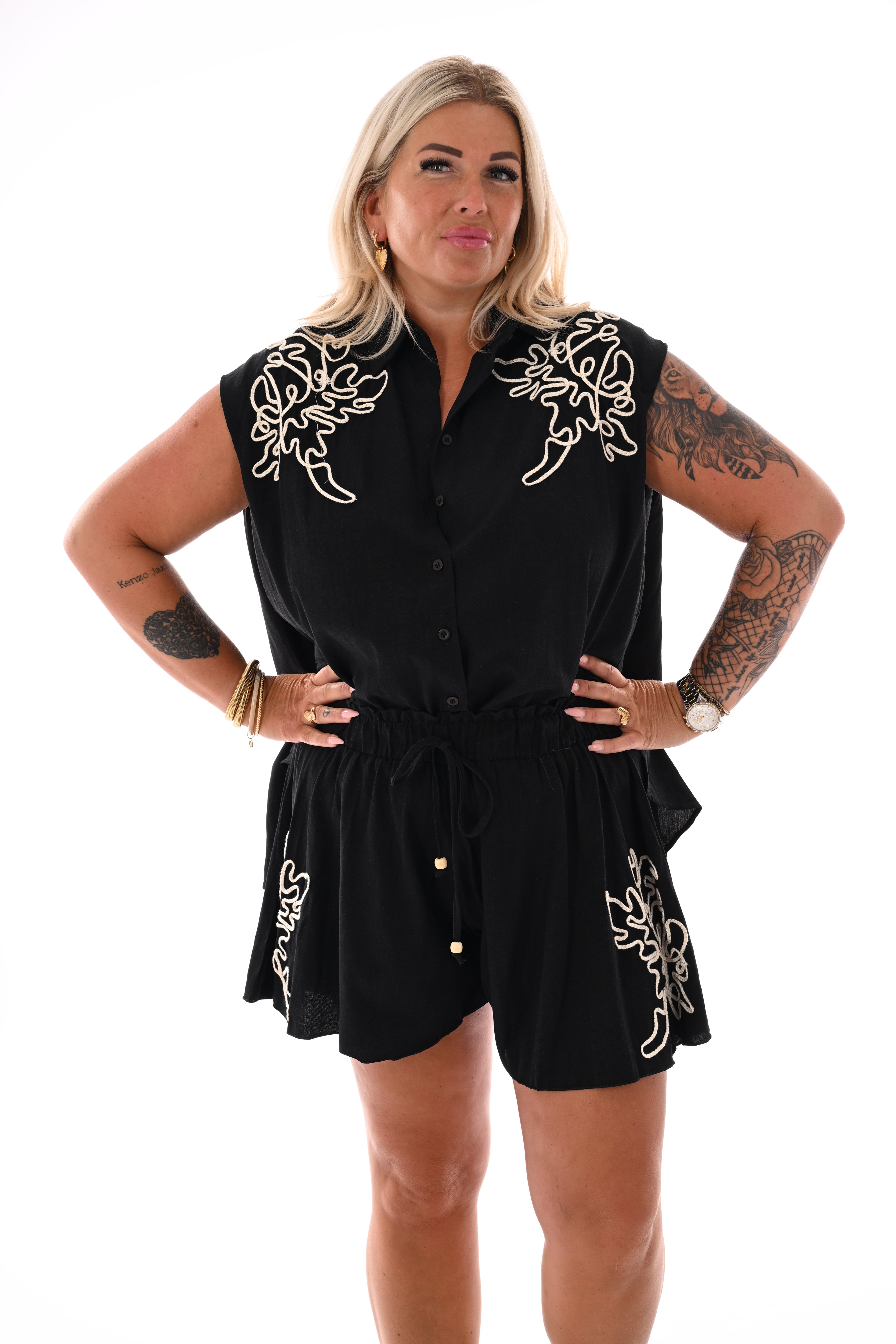 Twinset borduur details zwart
