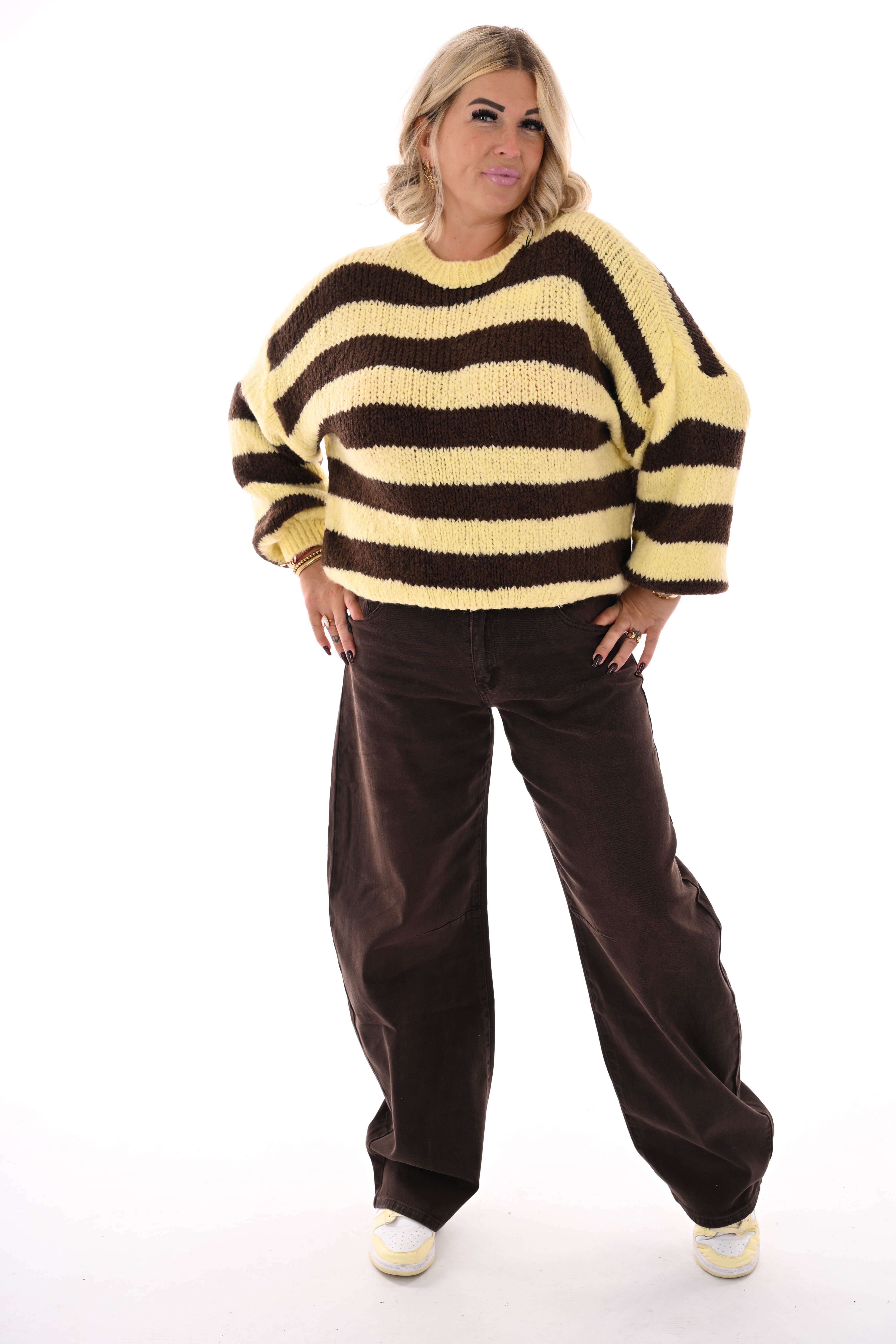 Queen of hearts barrel jeans donkerbruin