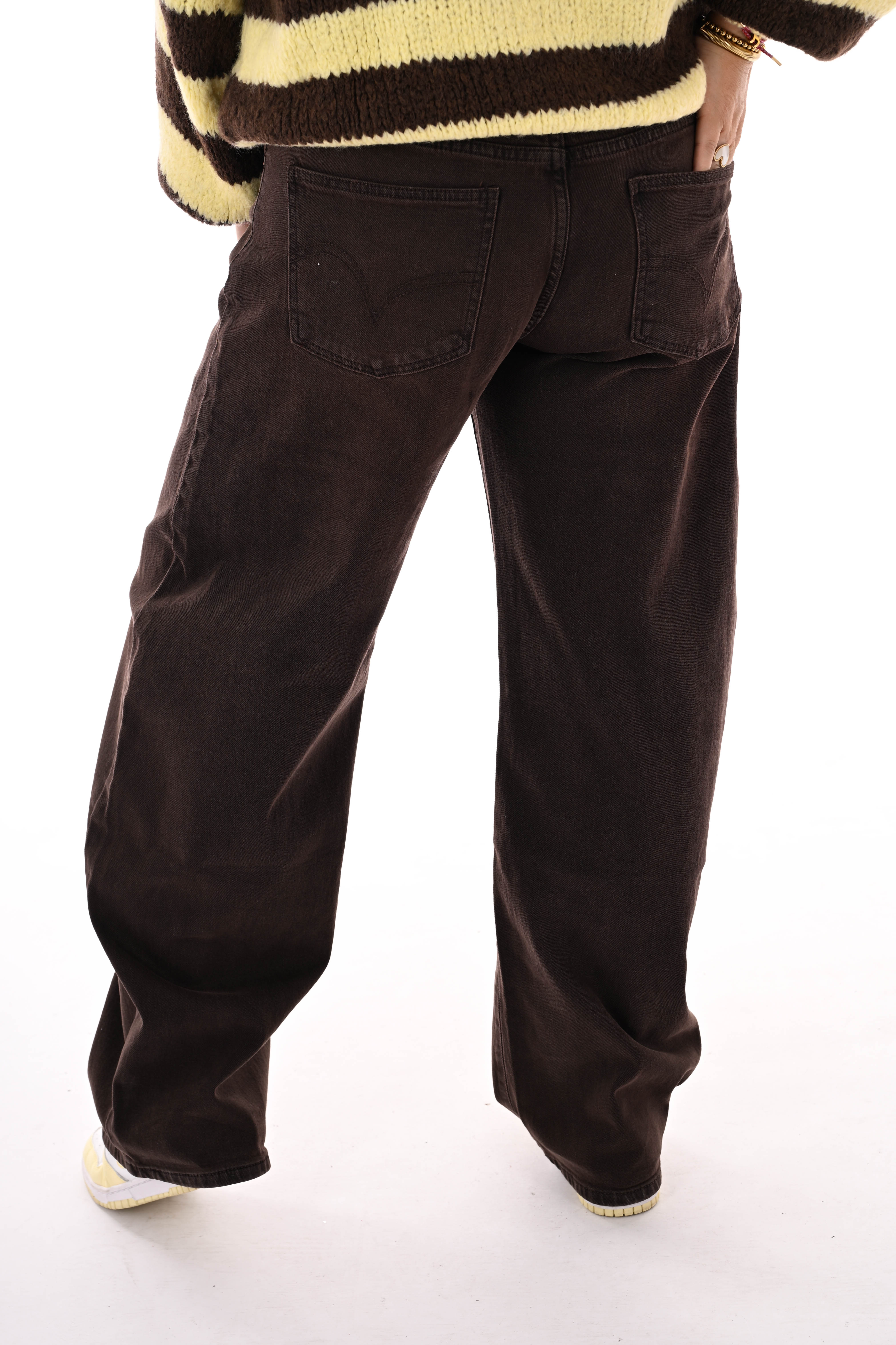 Queen of hearts barrel jeans donkerbruin