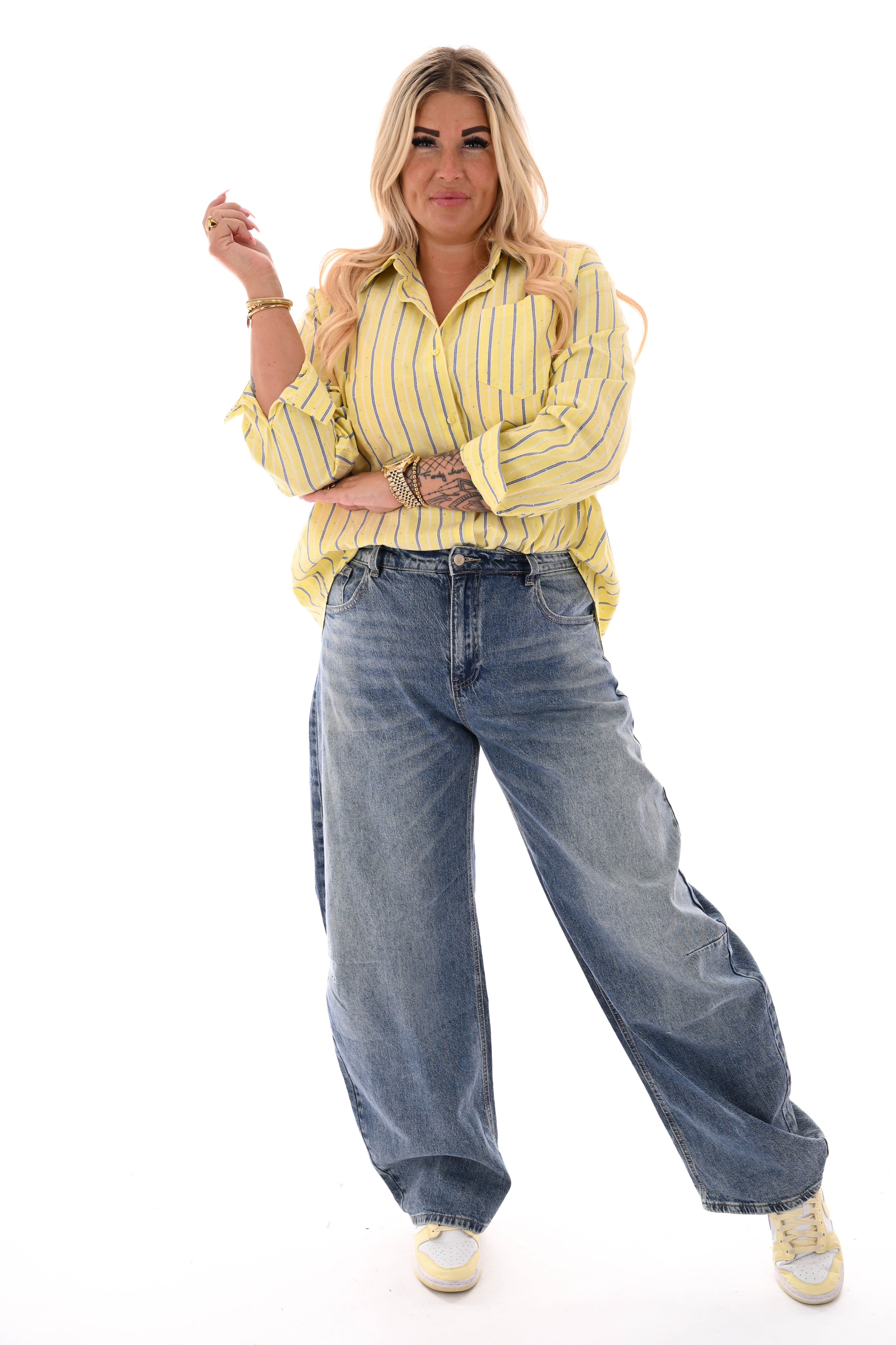 Laulia barrel jeans blauw