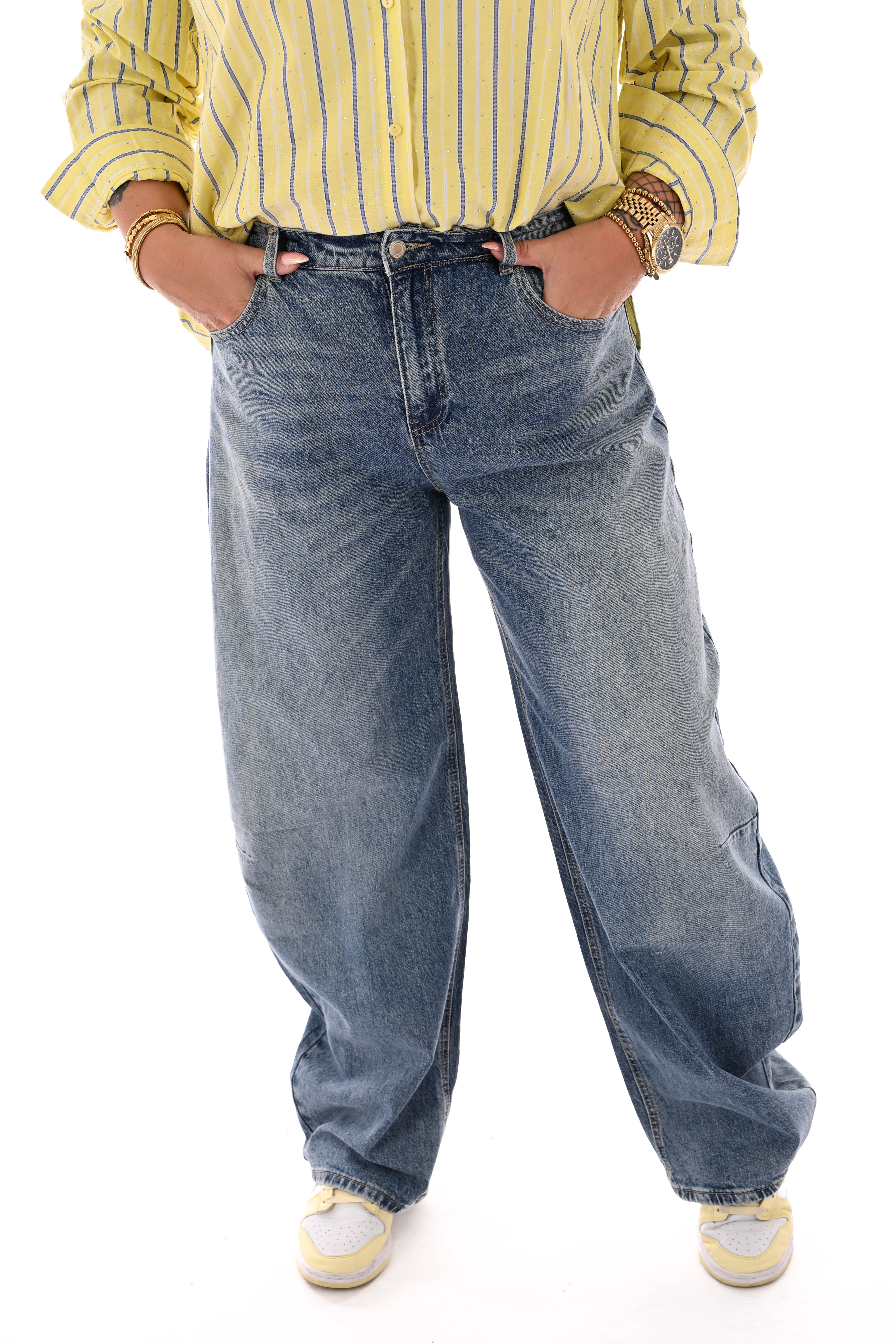 Laulia barrel jeans blauw