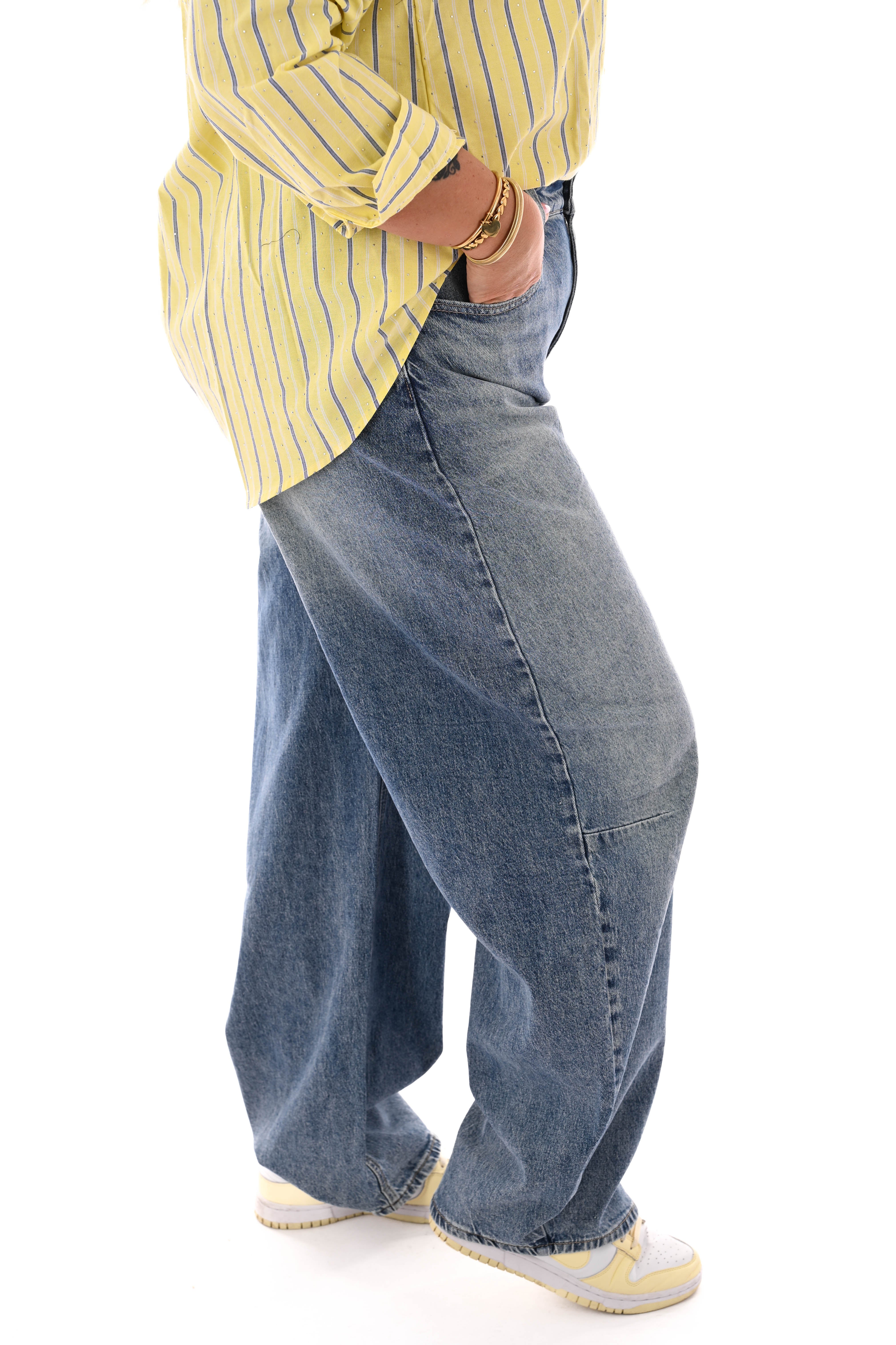 Laulia barrel jeans blauw