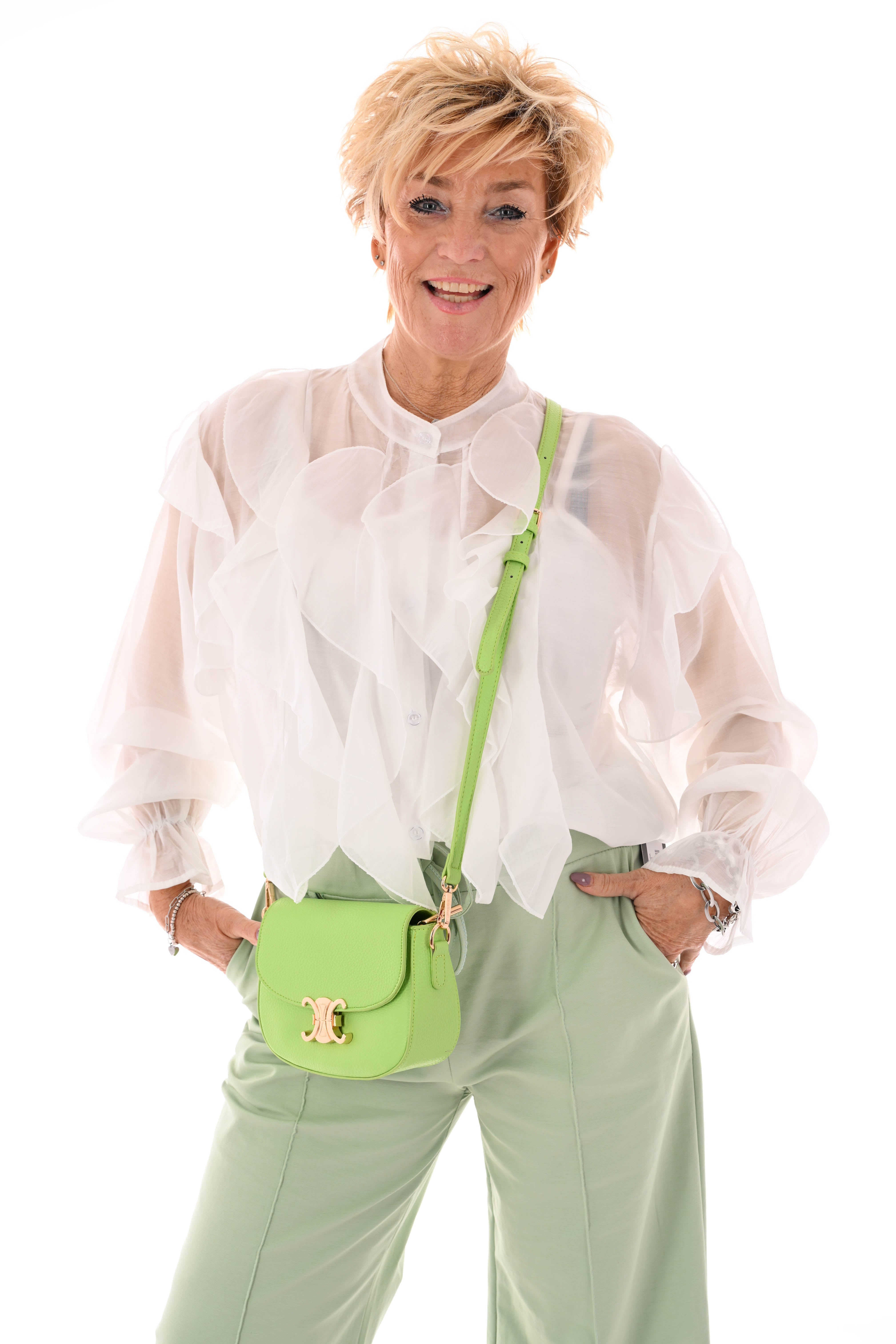 Blouse roezels roomwit