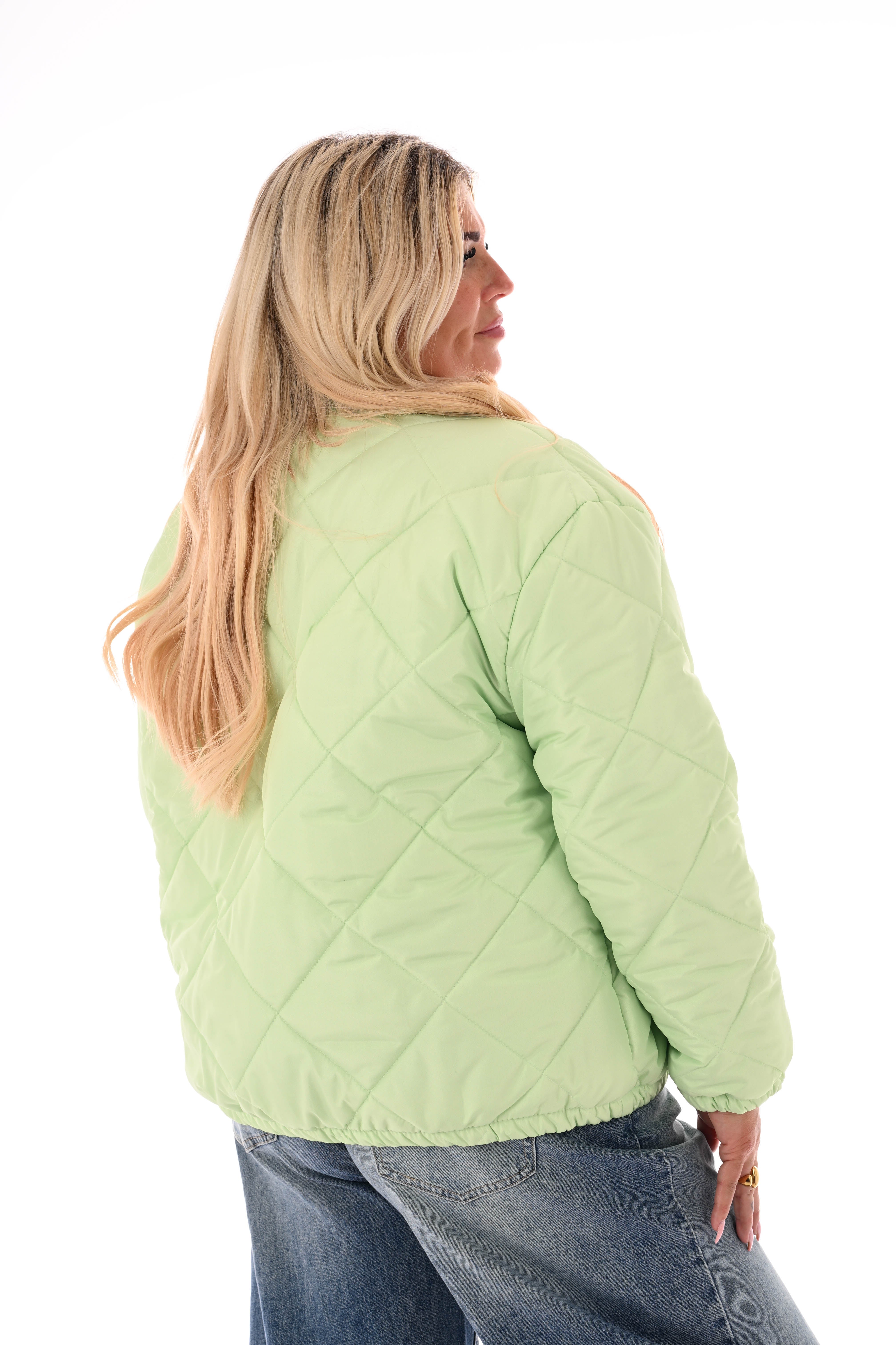 Kort jasje ruitpatroon lichtgroen