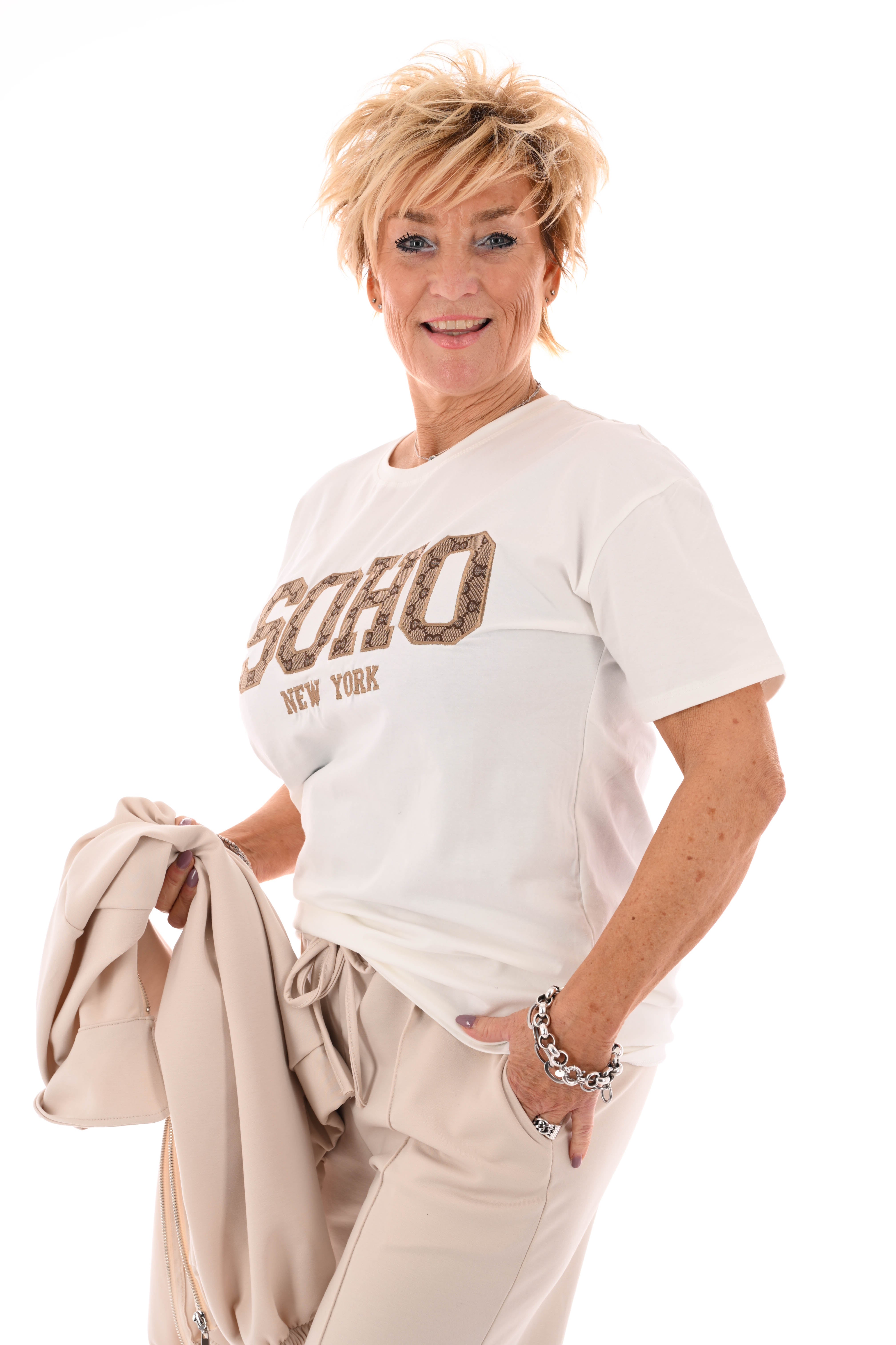 T-shirt soho print roomwit/camel