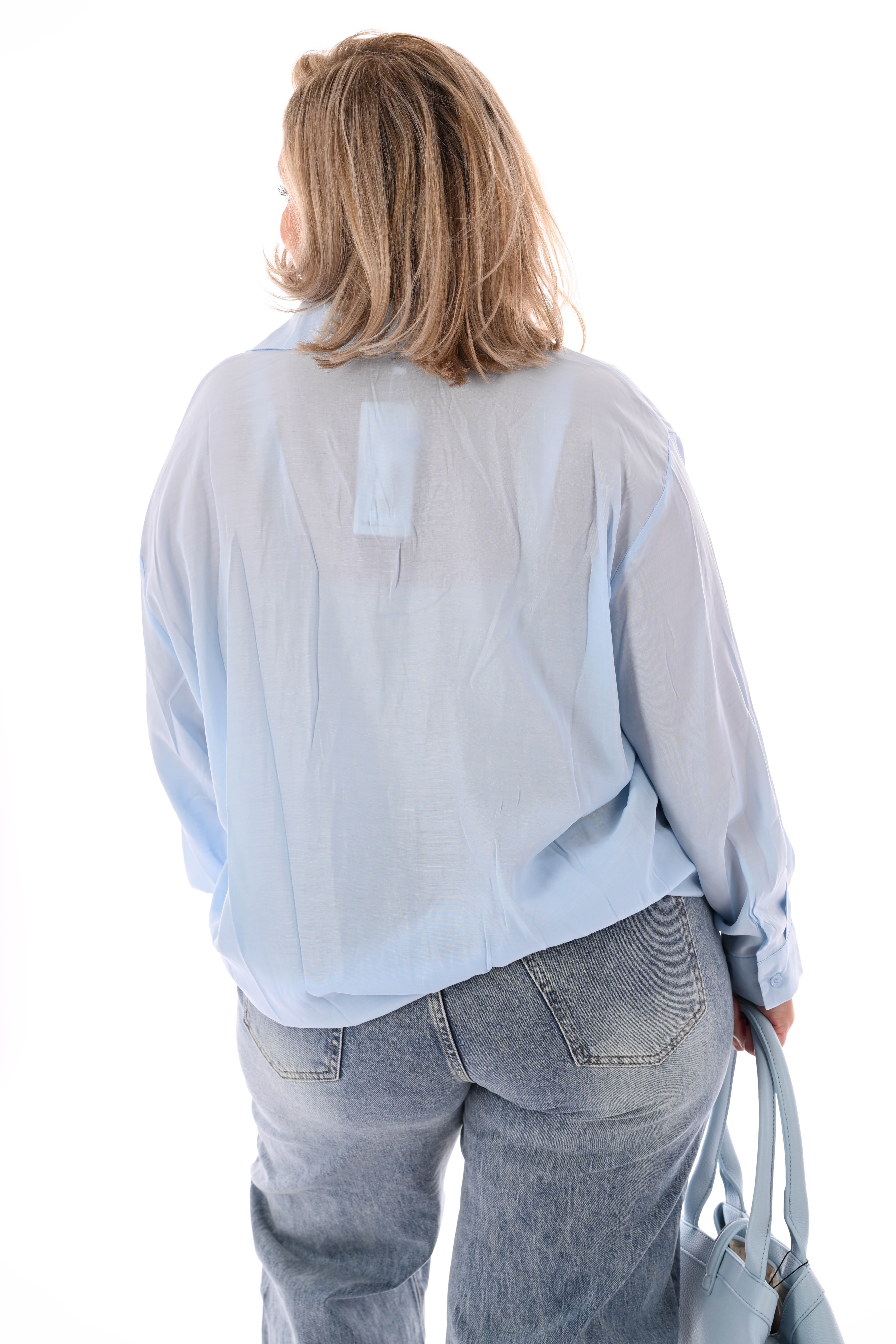 Doorknoop blouse H lichtblauw