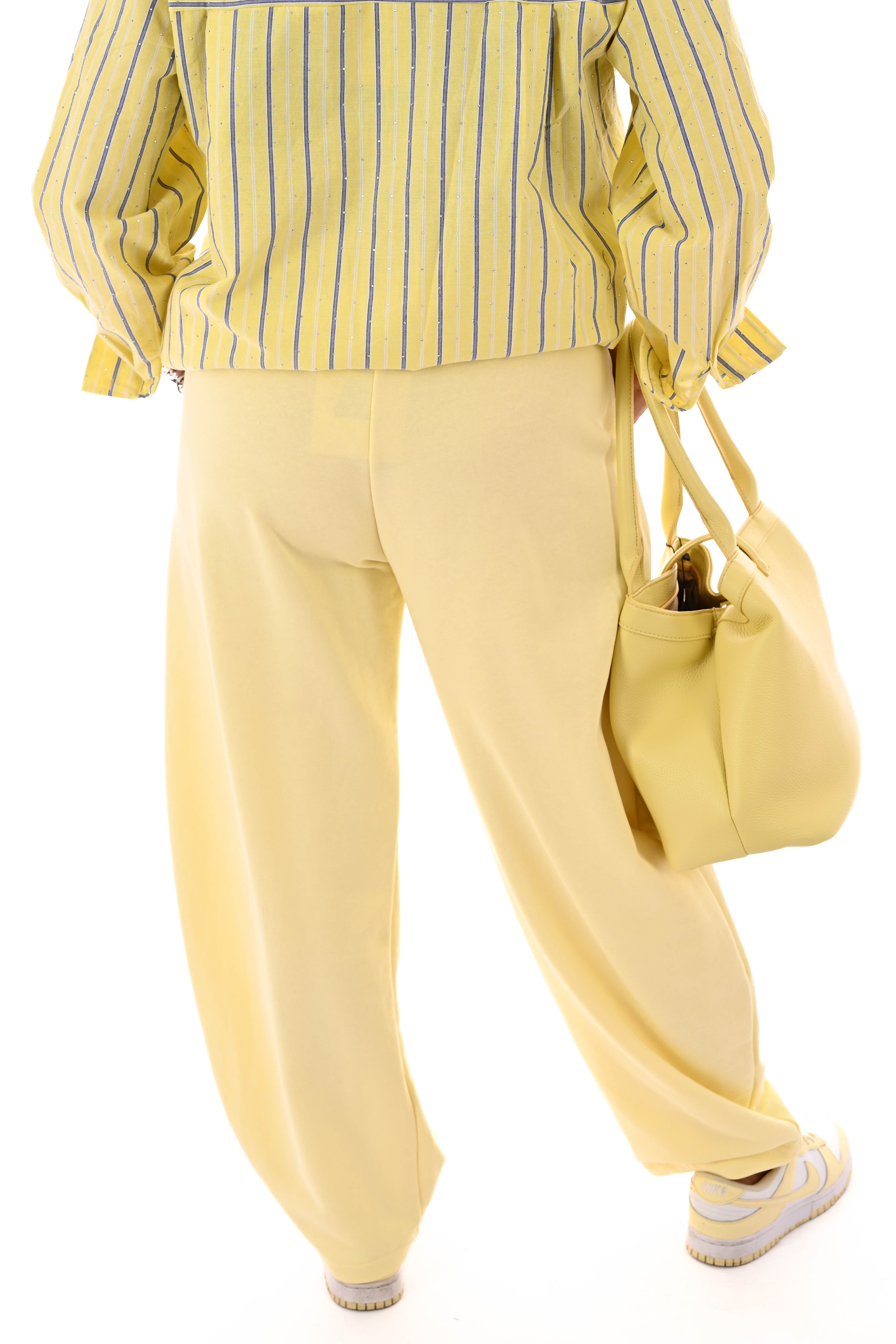 Joggingbroek barrel lichtgeel