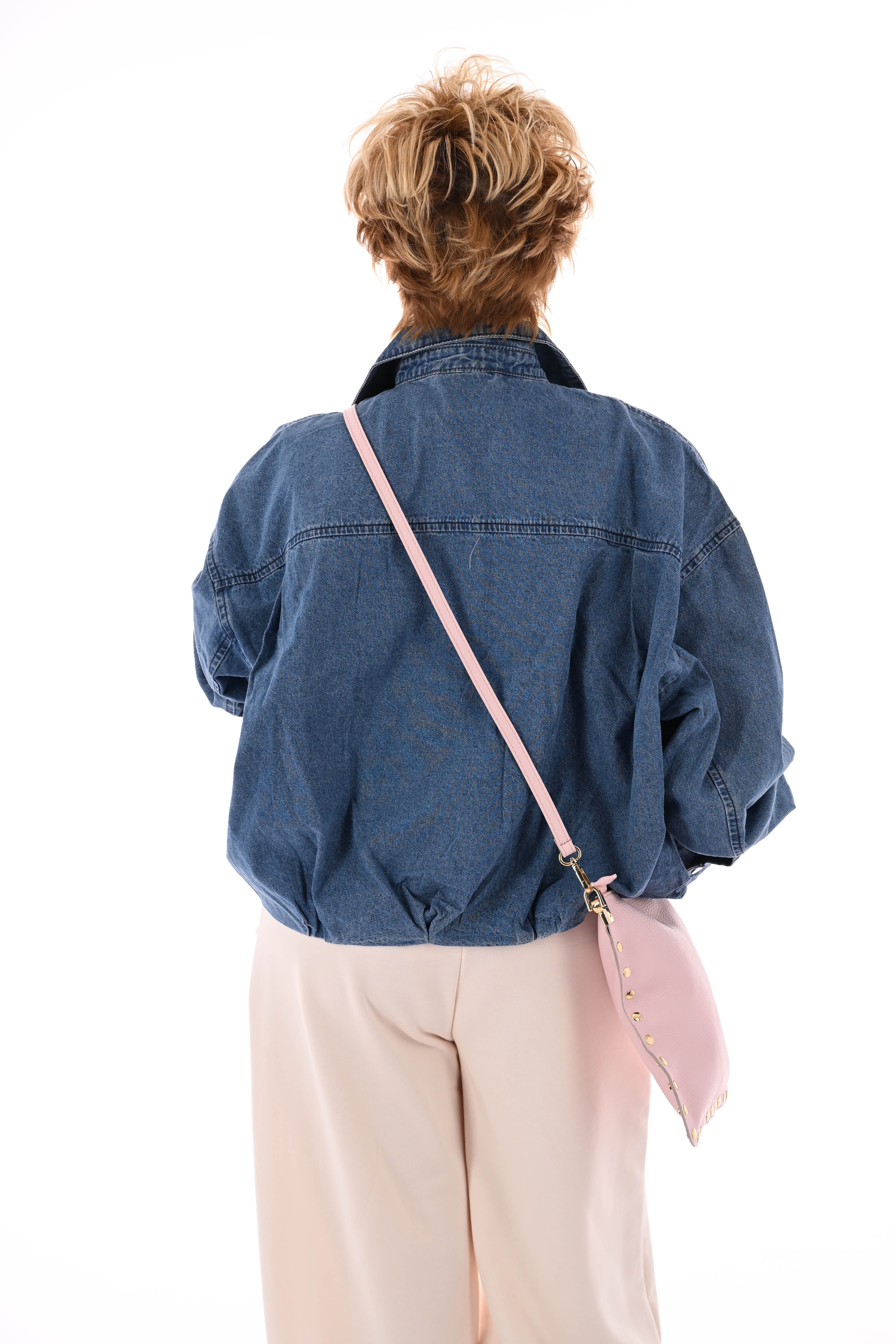 Denim oversized bomberjack blauw