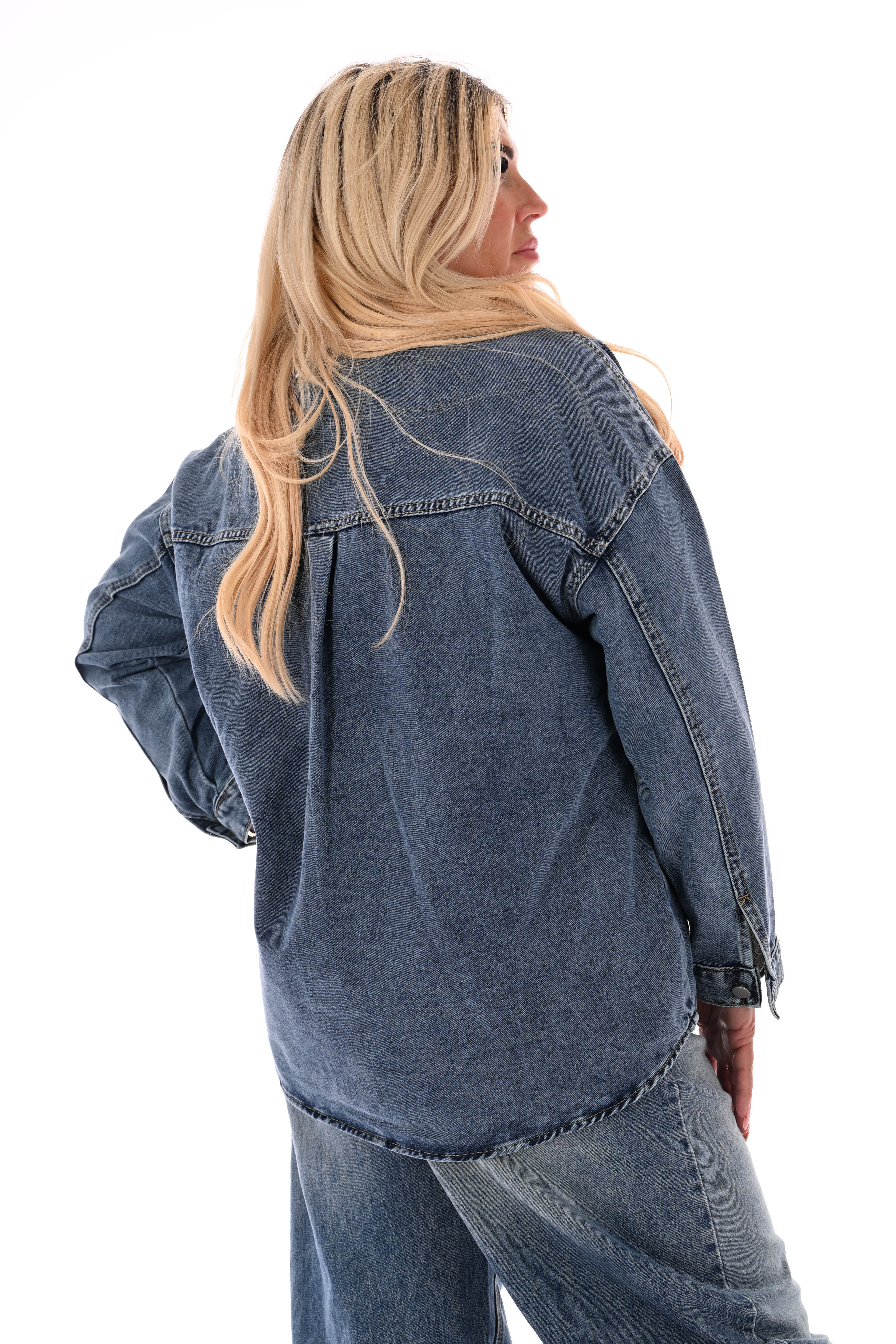 Spijkerjas applicaties donkerblauw