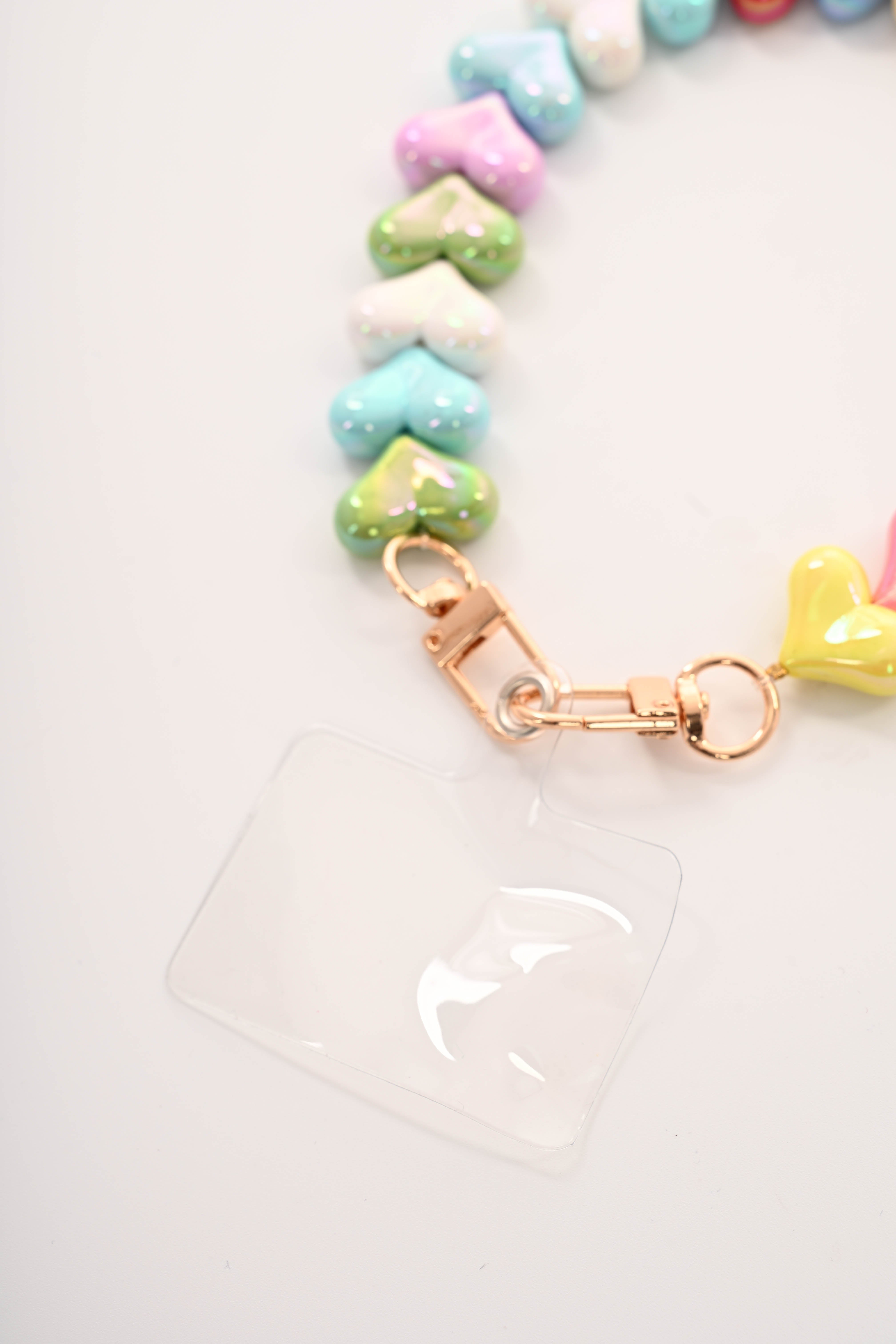 Telefoonkoord kort met hartjes mixed kleur