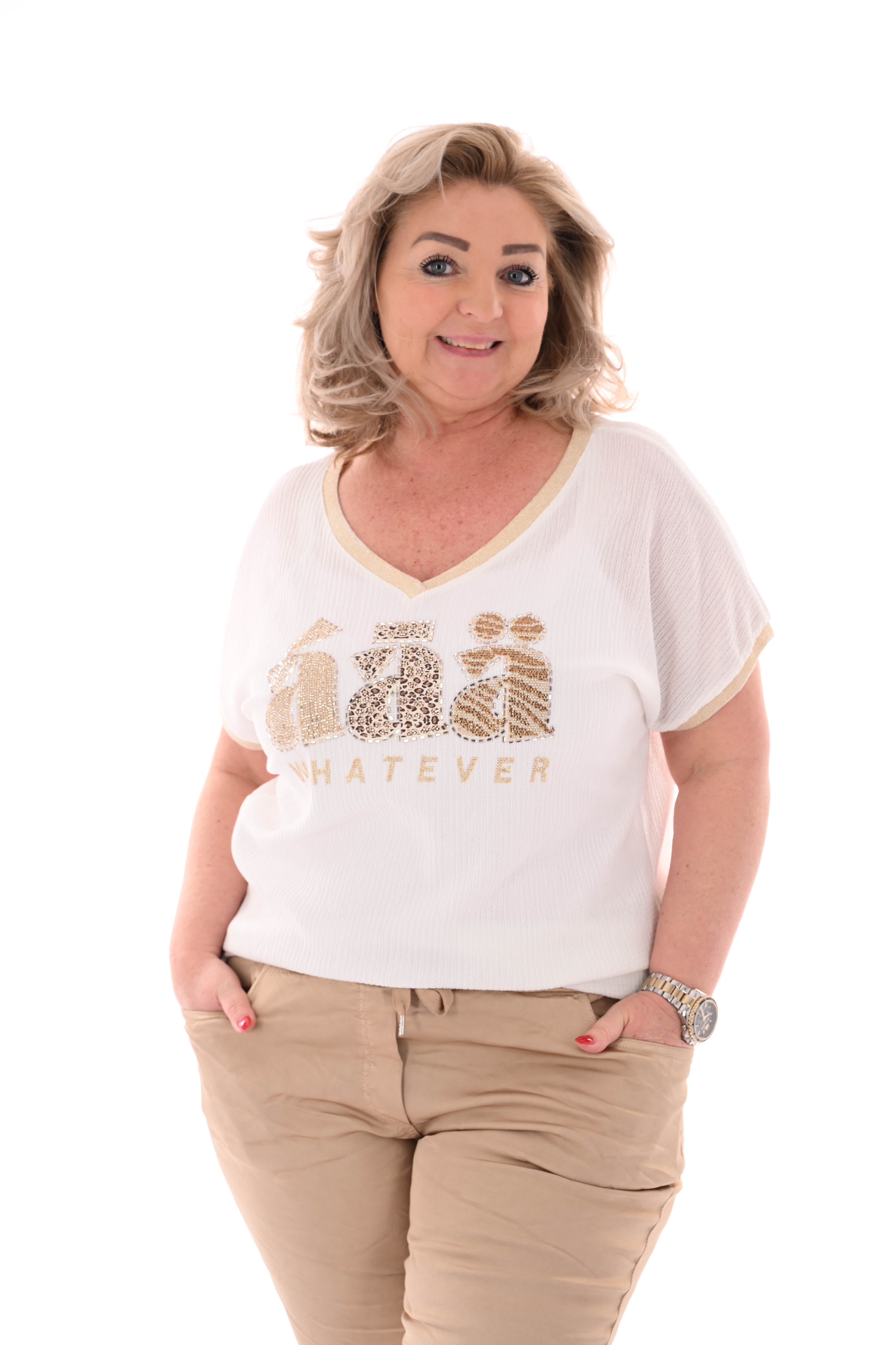 T-shirt v-hals A roomwit