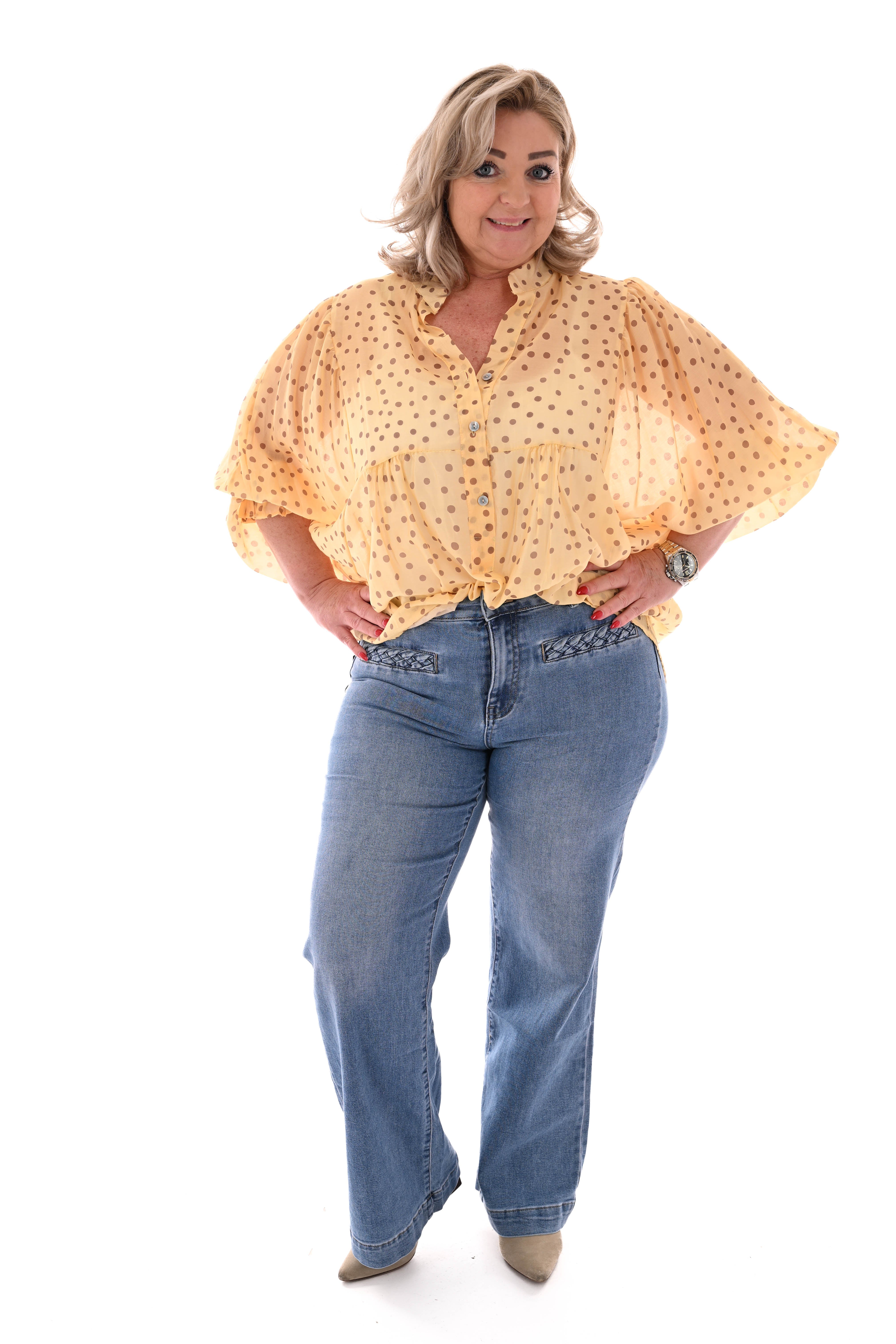 Sarah John vlecht detail jeans blauw