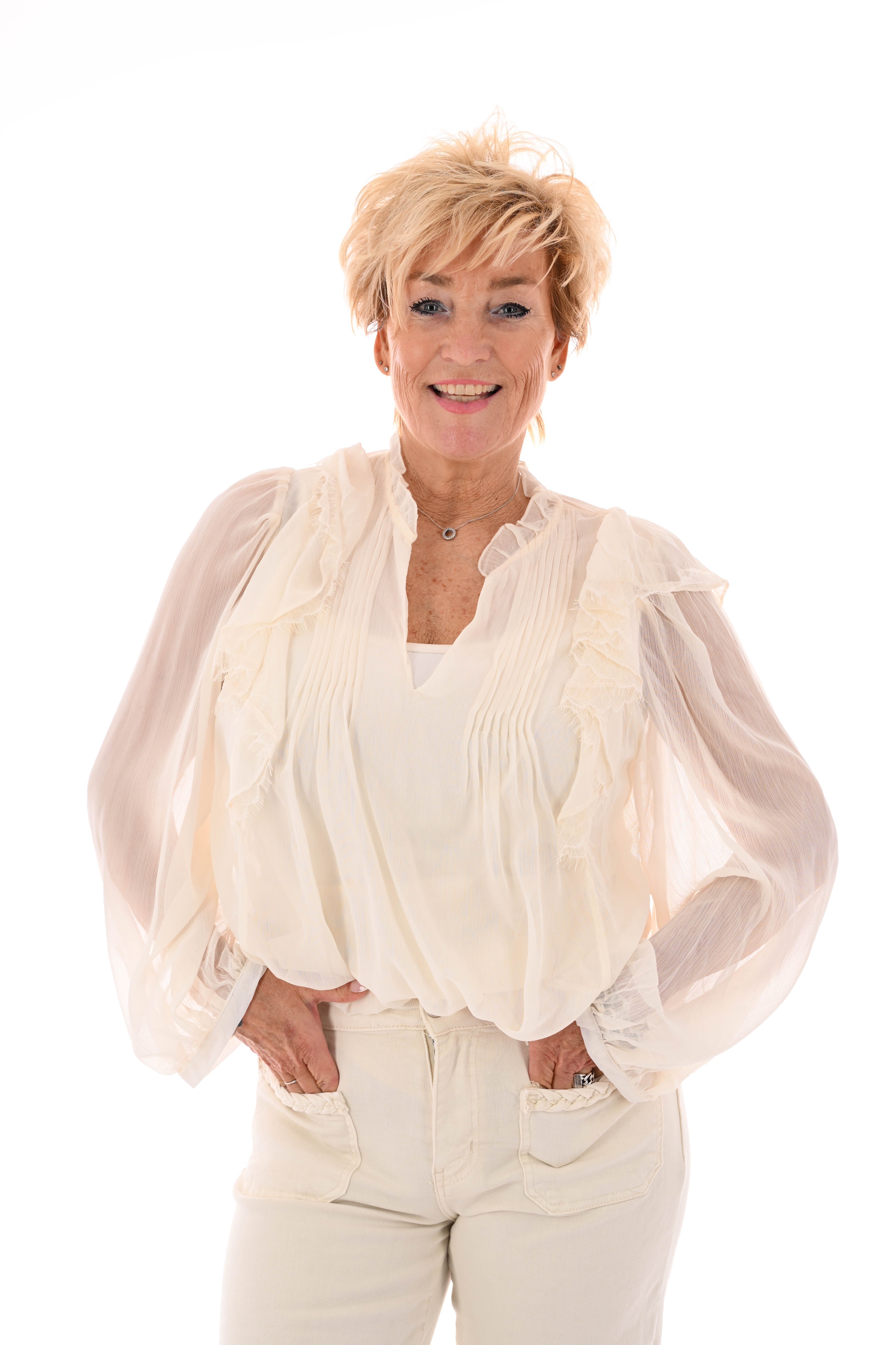 Blouse ruffels roomwit