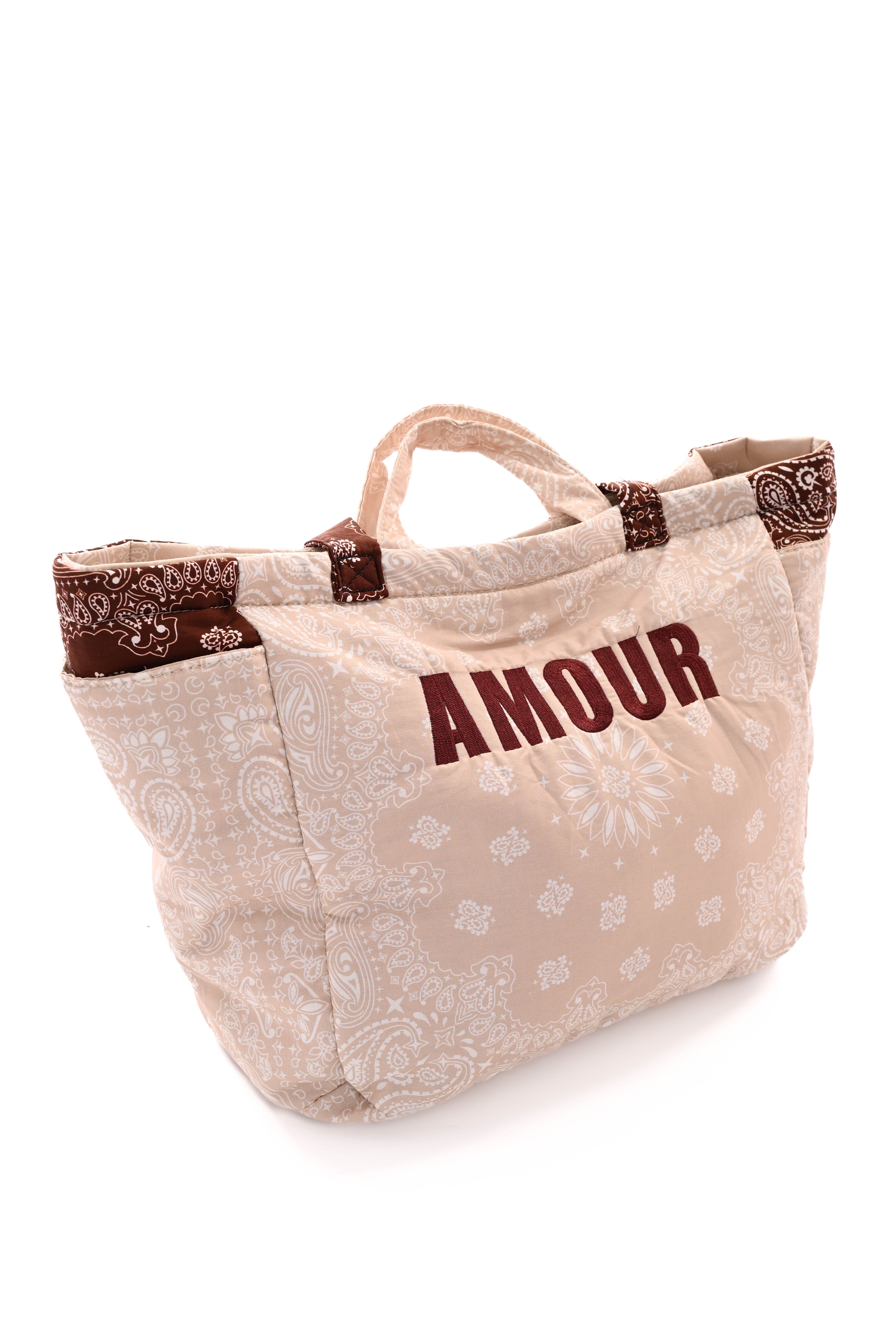 Grote tas paisley Amour en sleutelhanger bruin