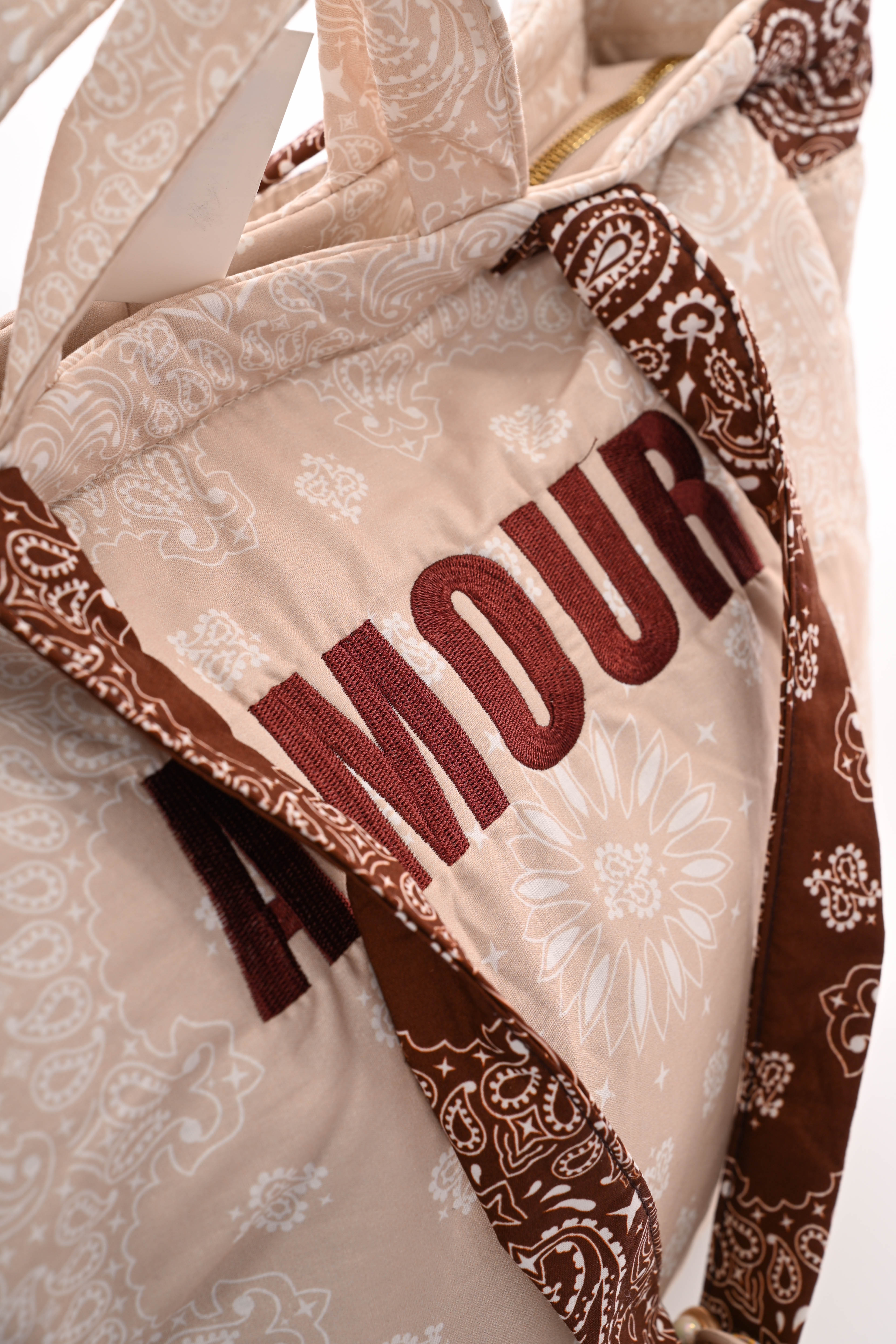 Grote tas paisley Amour en sleutelhanger bruin
