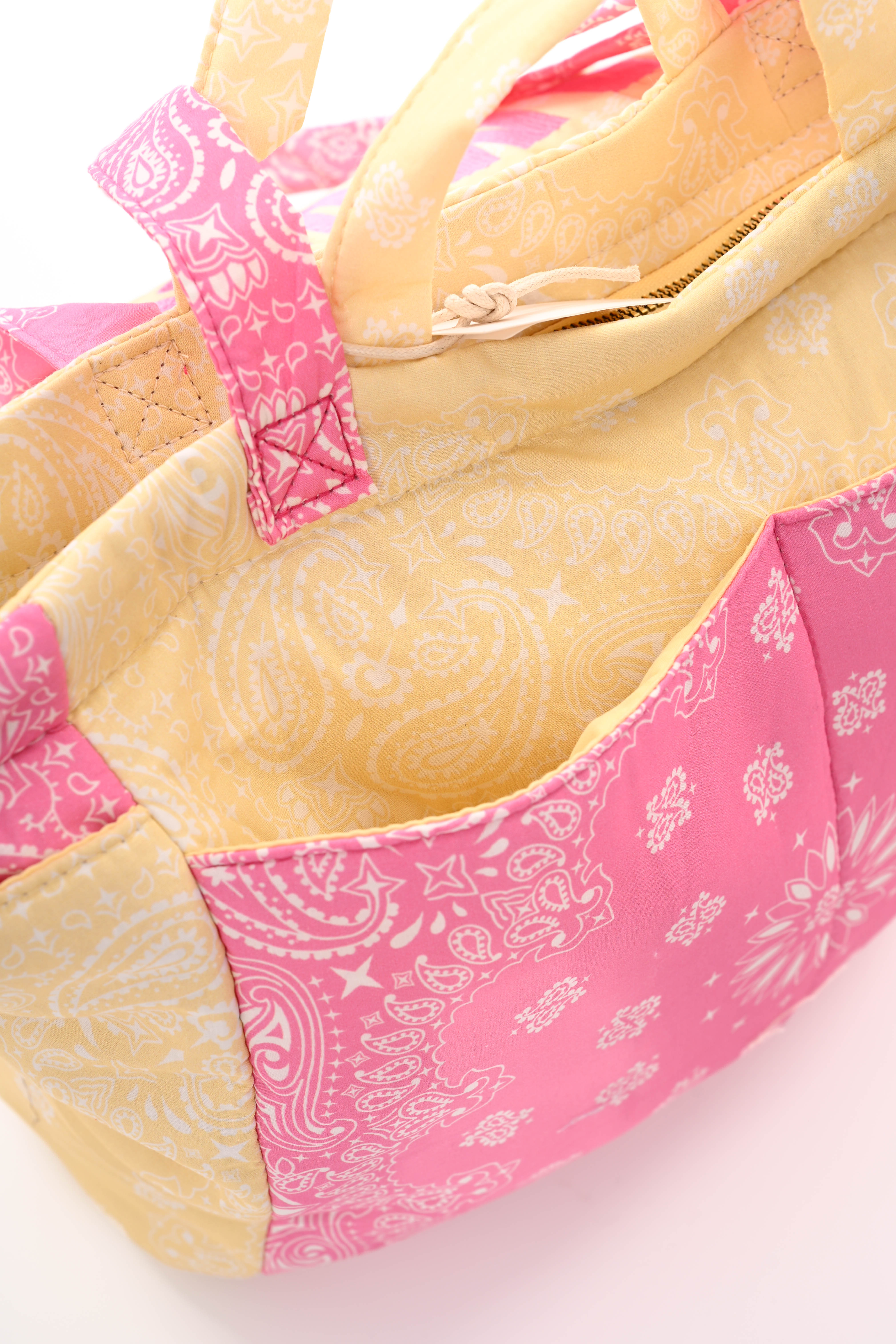 Grote tas paisley Amour en sleutelhanger lichtgeel