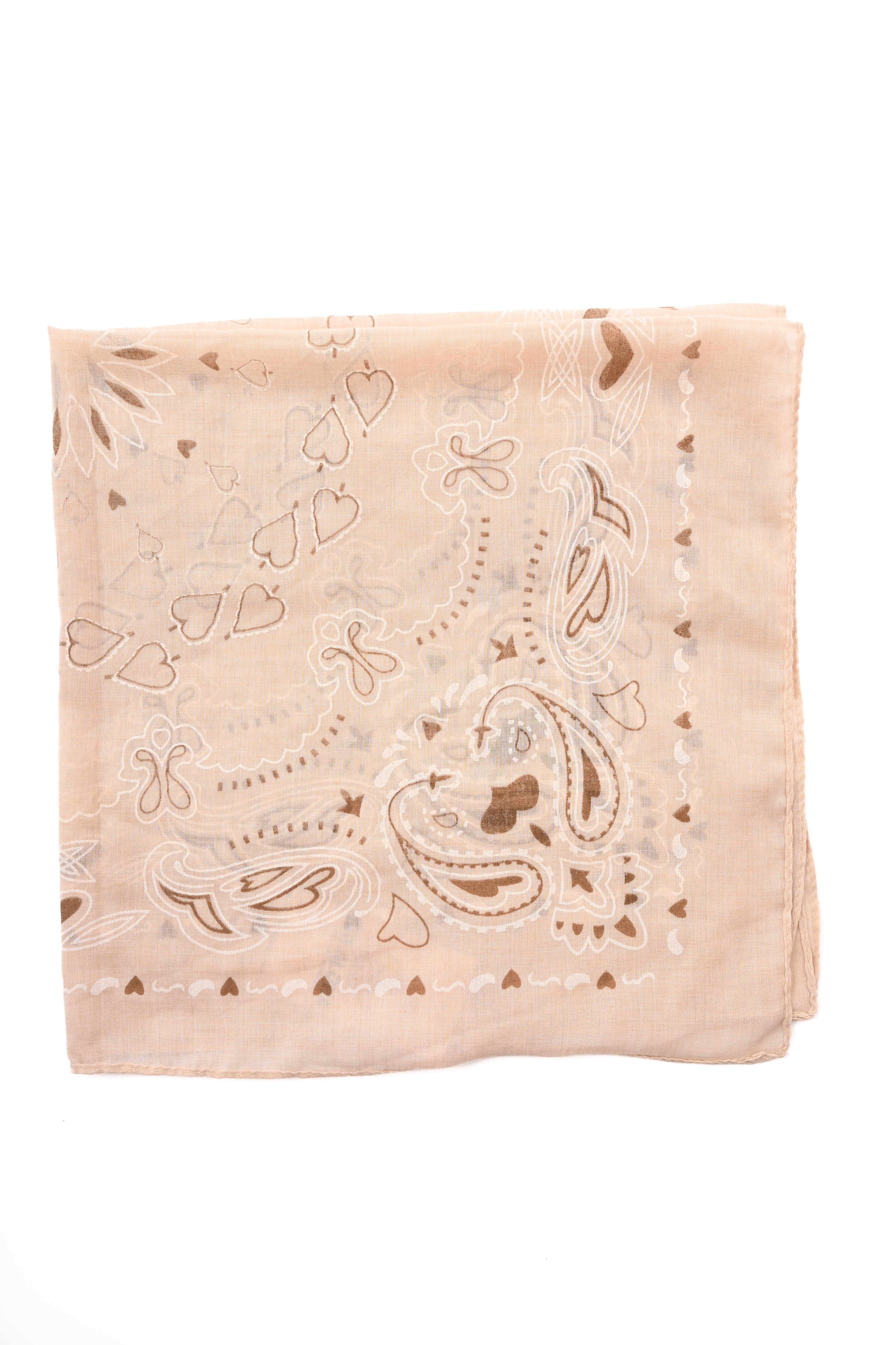 Kort sjaaltje hartjes beige