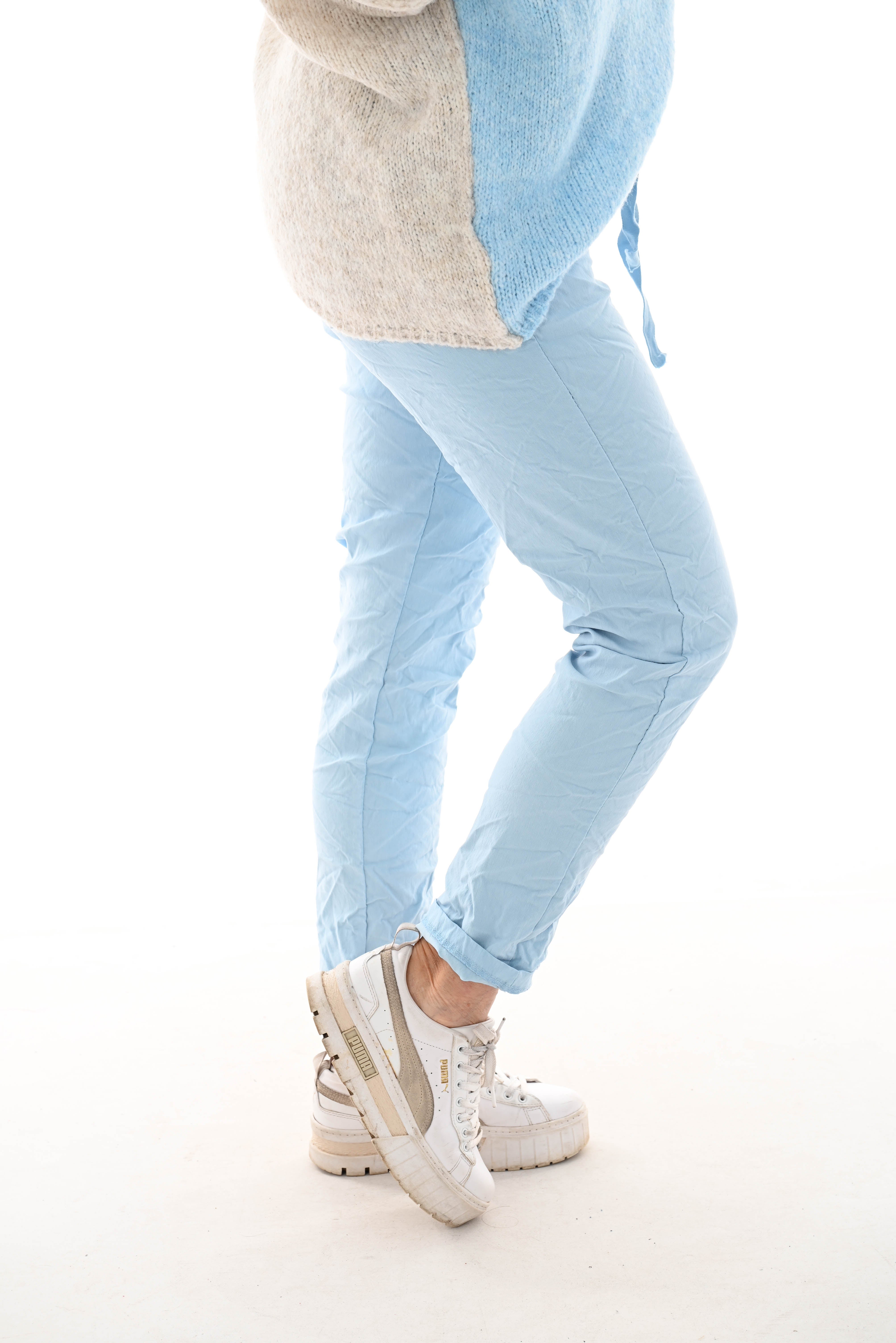 Stretchbroek uni babyblauw