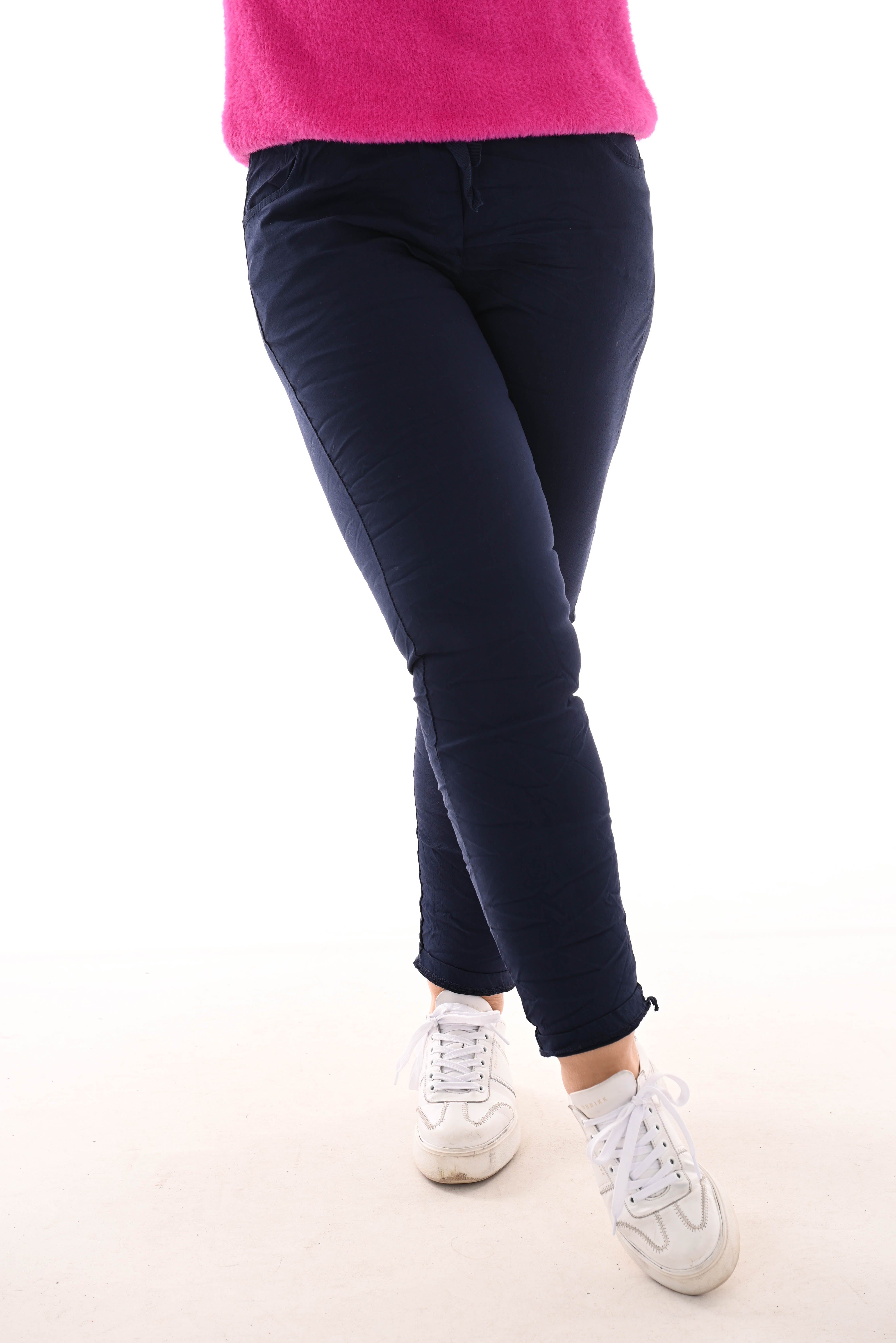 Stretchbroek uni marineblauw
