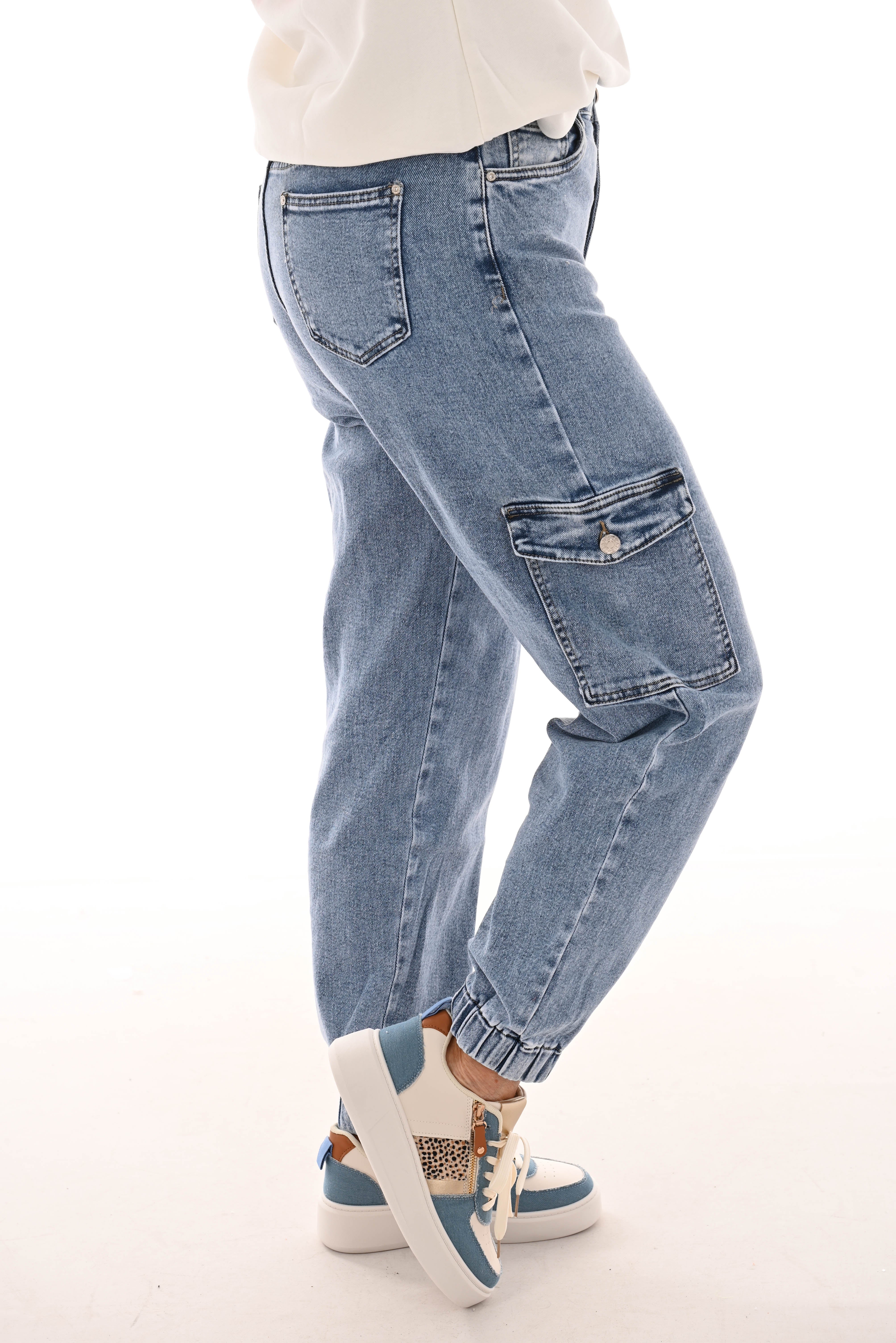 Karostar cargo met knopen middenblauw