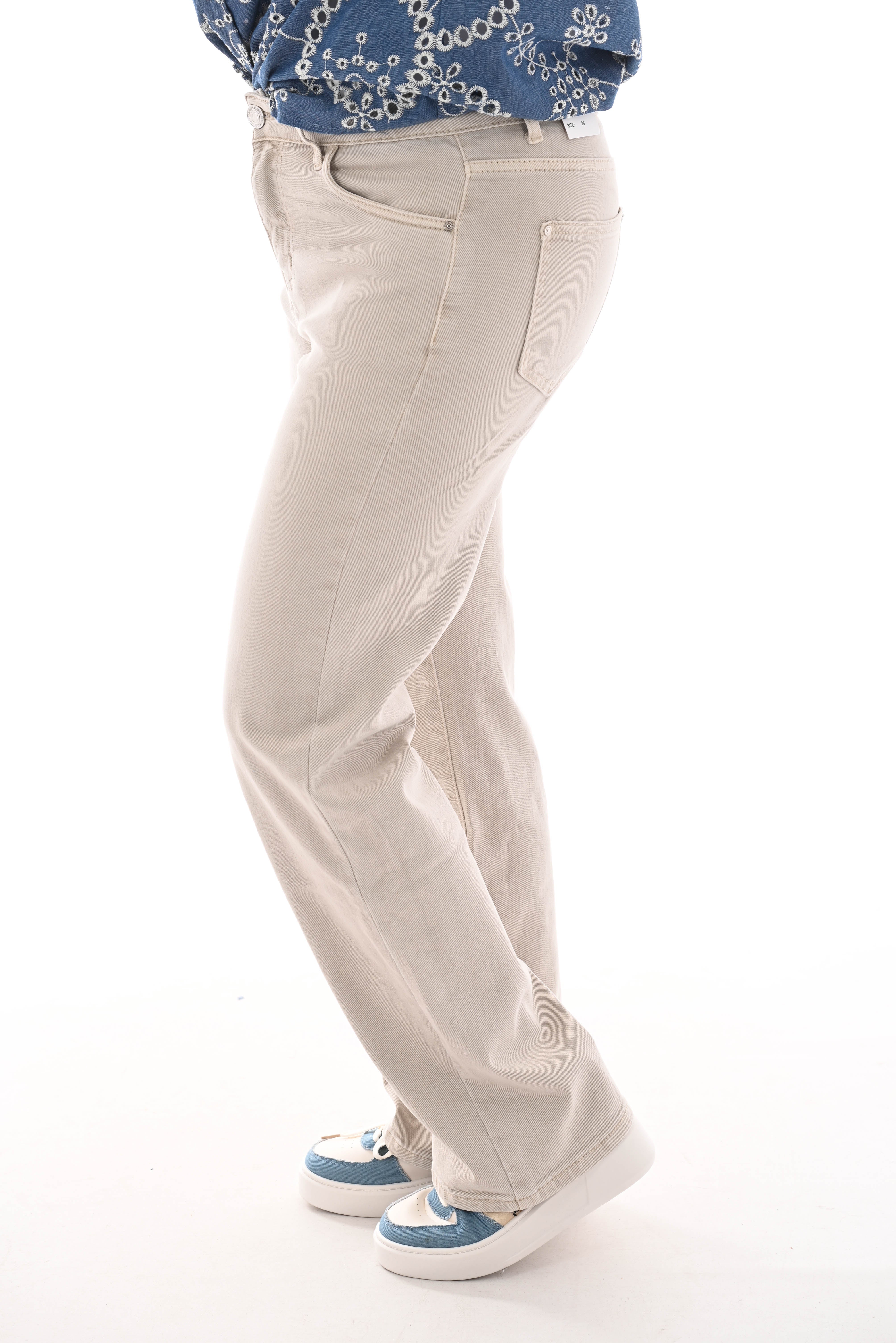 Nova jeans straight fit beige