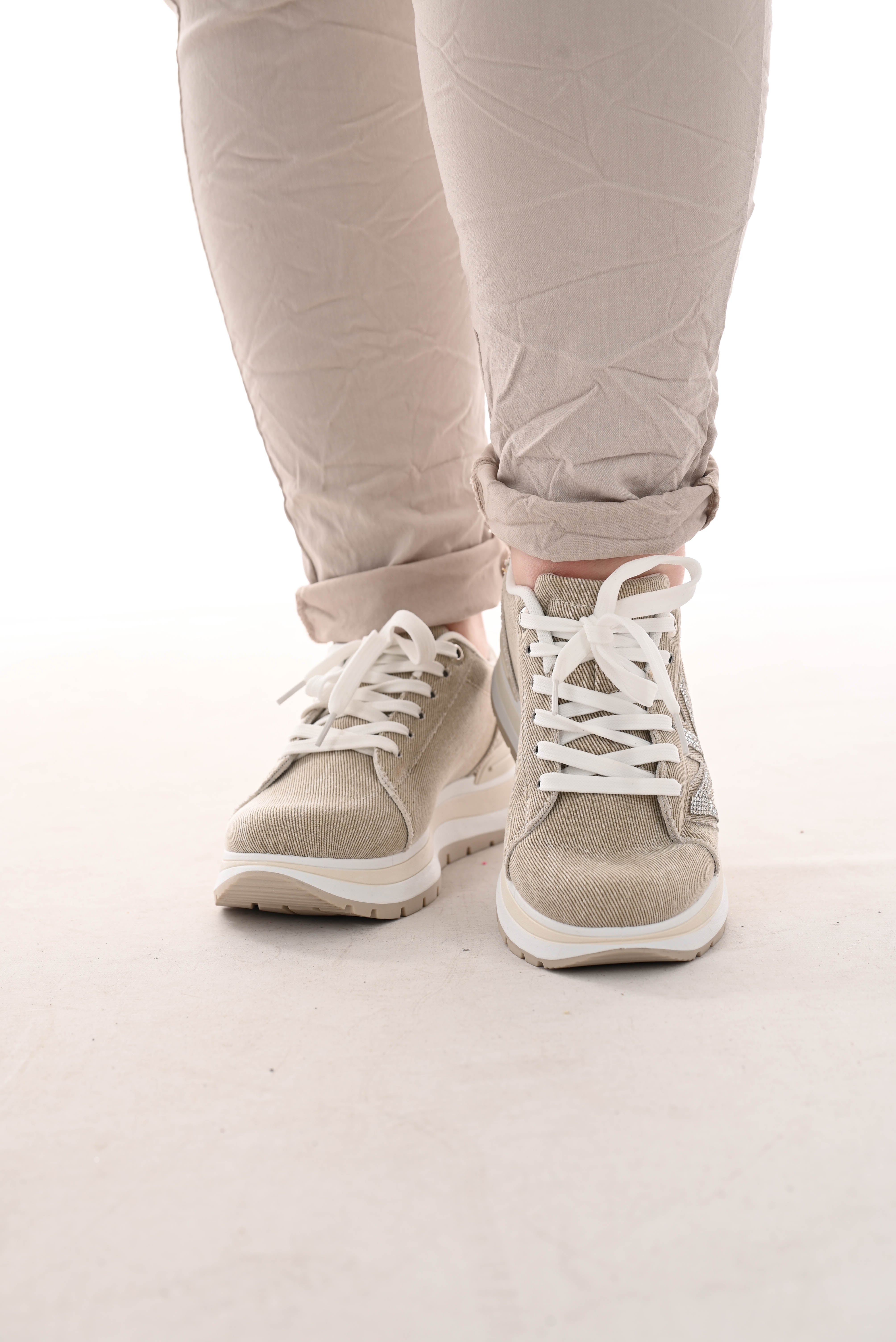 Sneaker platform canvas beige