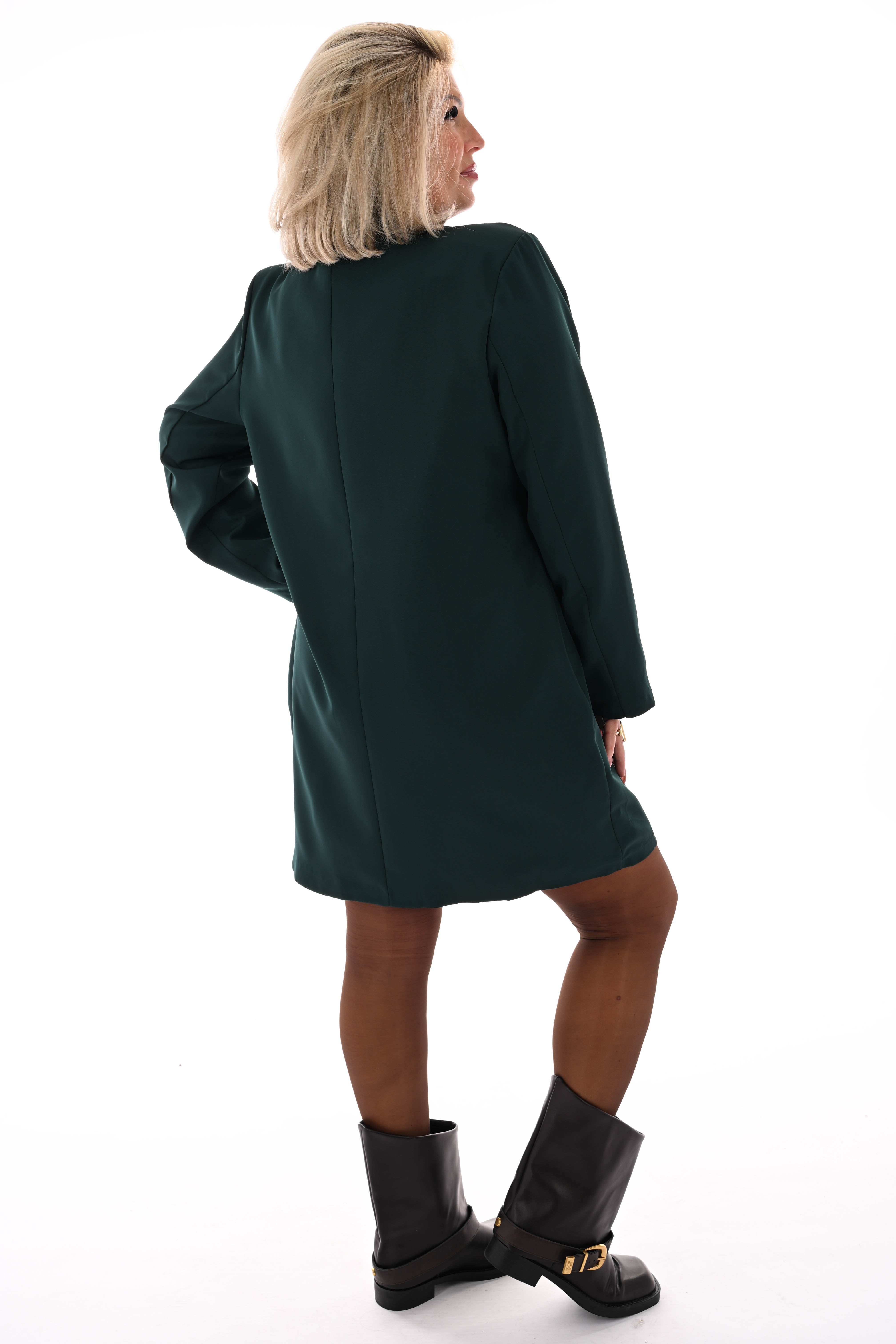 Blazer jurk uni flessengroen