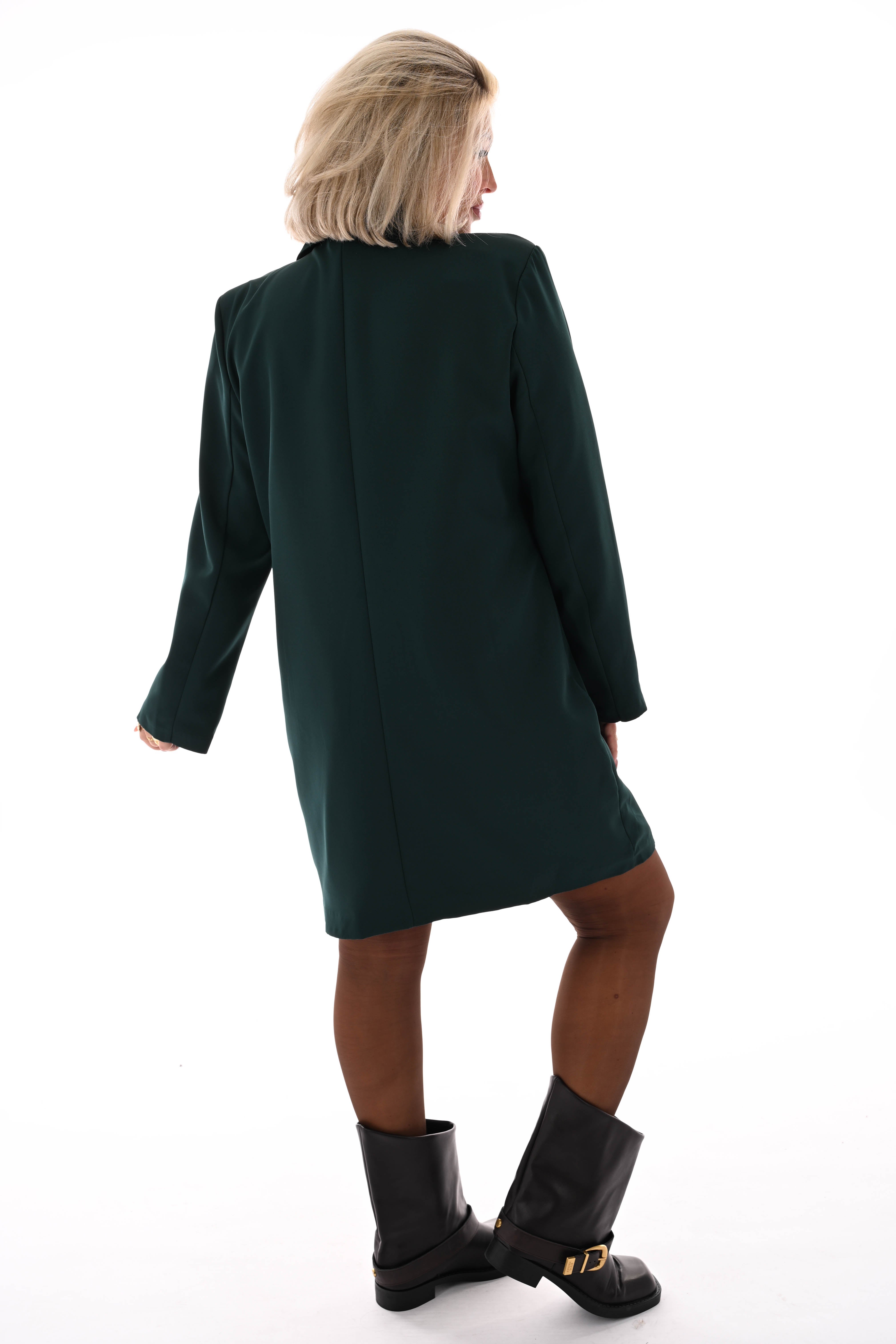 Blazer jurk uni flessengroen