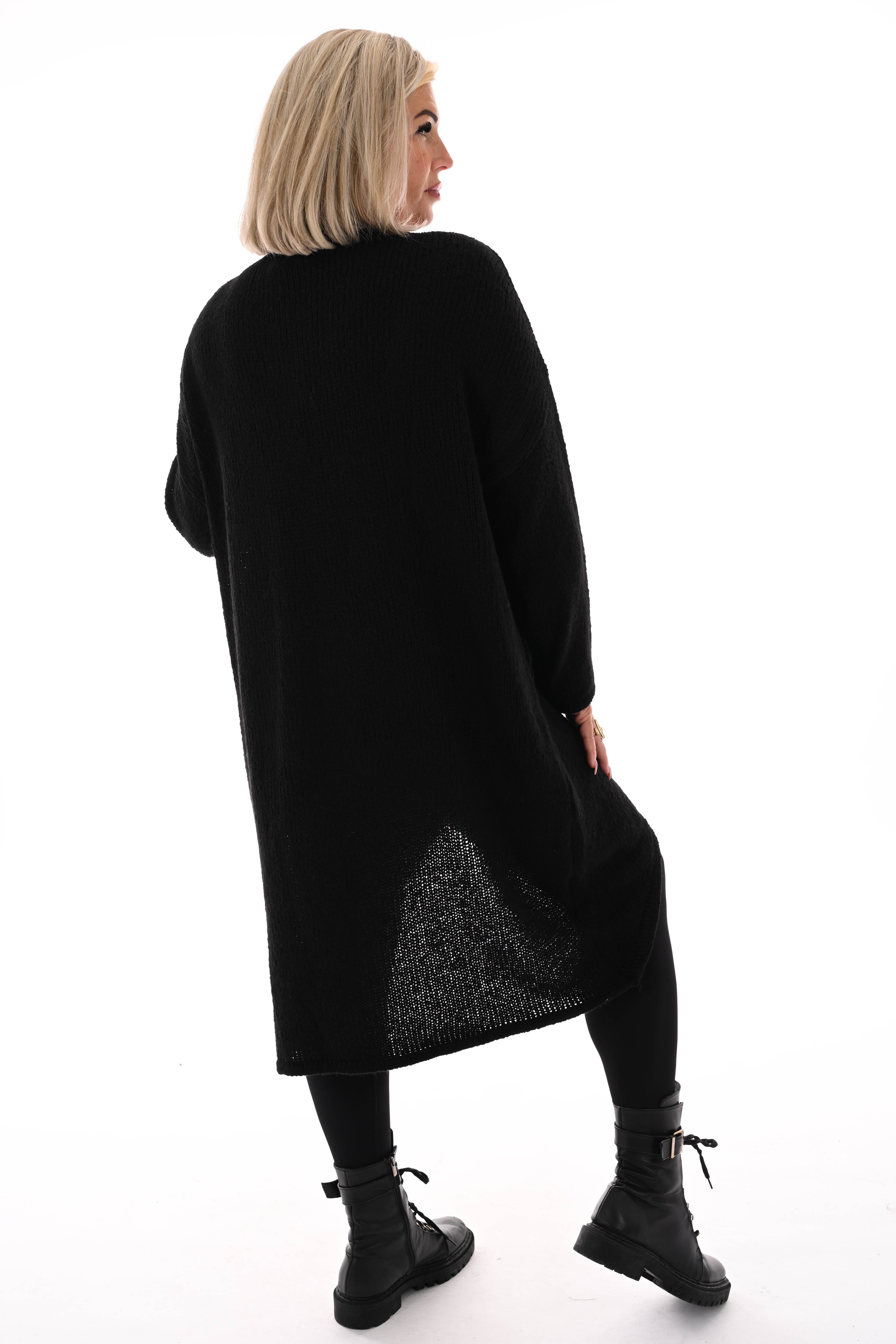 Gebreide overslag trui zwart