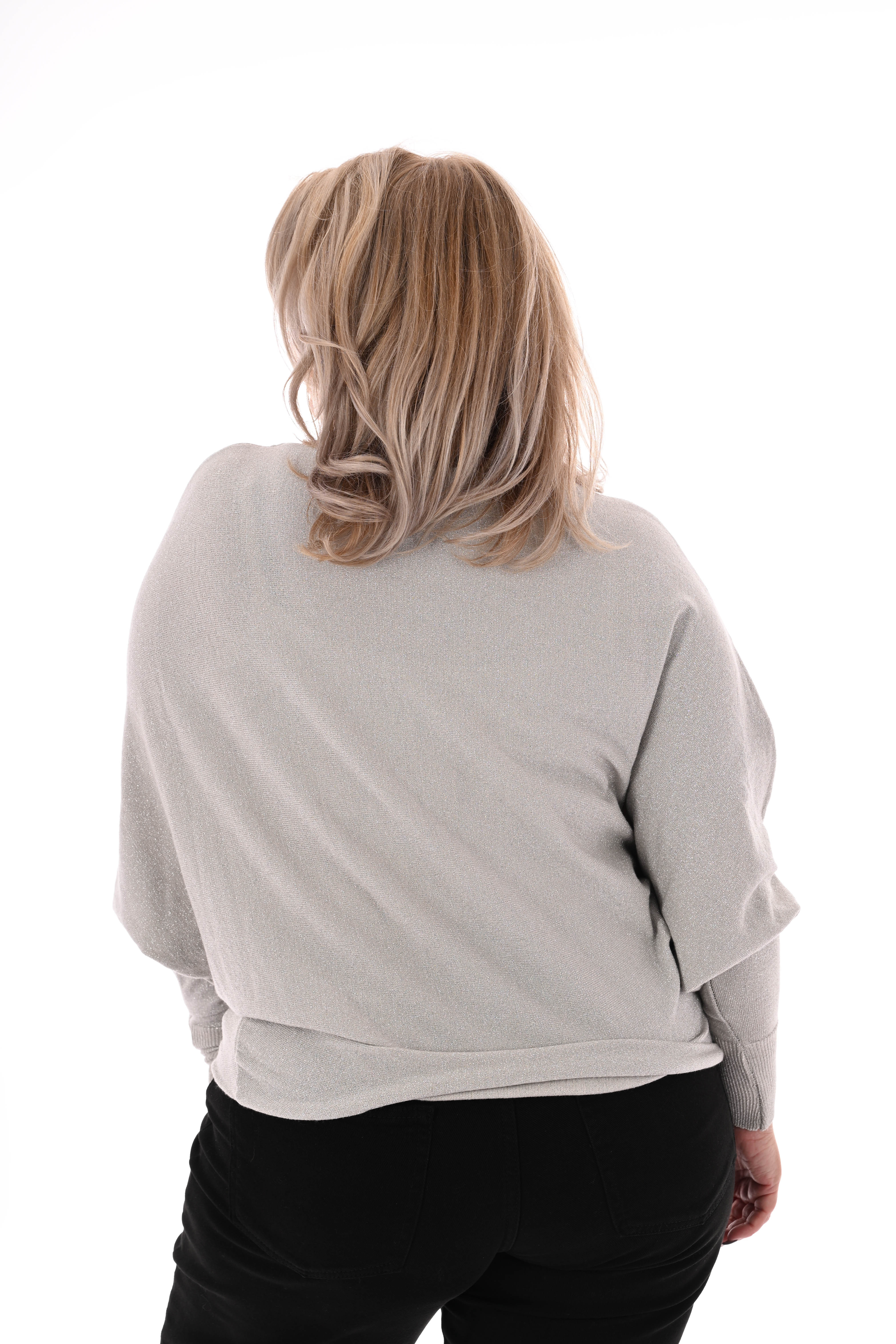 Vleermuis trui glitter beige