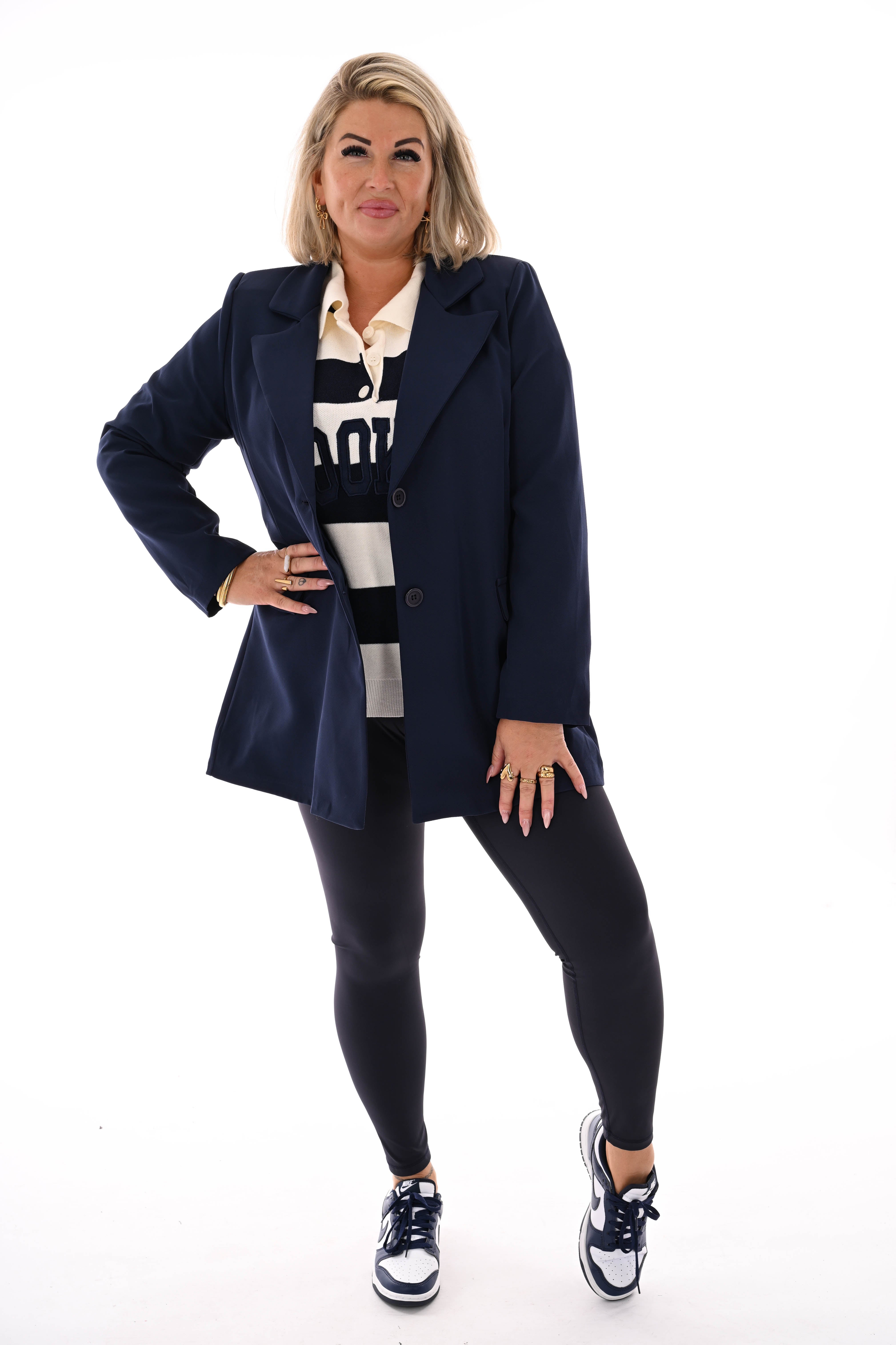 Blazer met knopen marineblauw