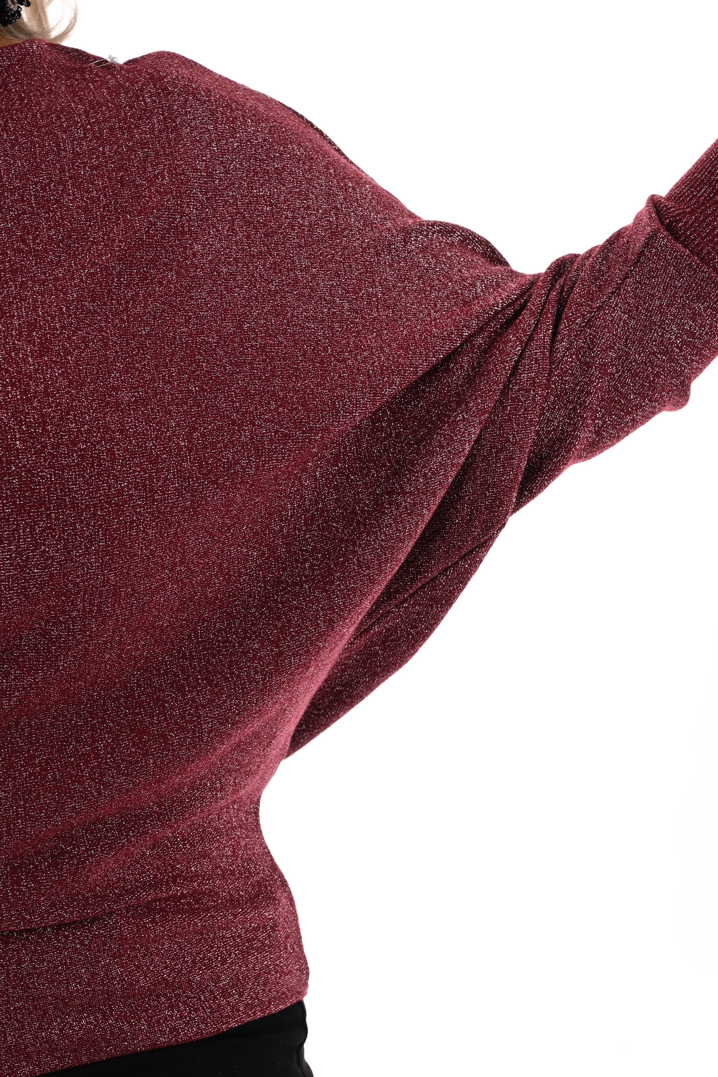 Vleermuis trui glitter bordeaux