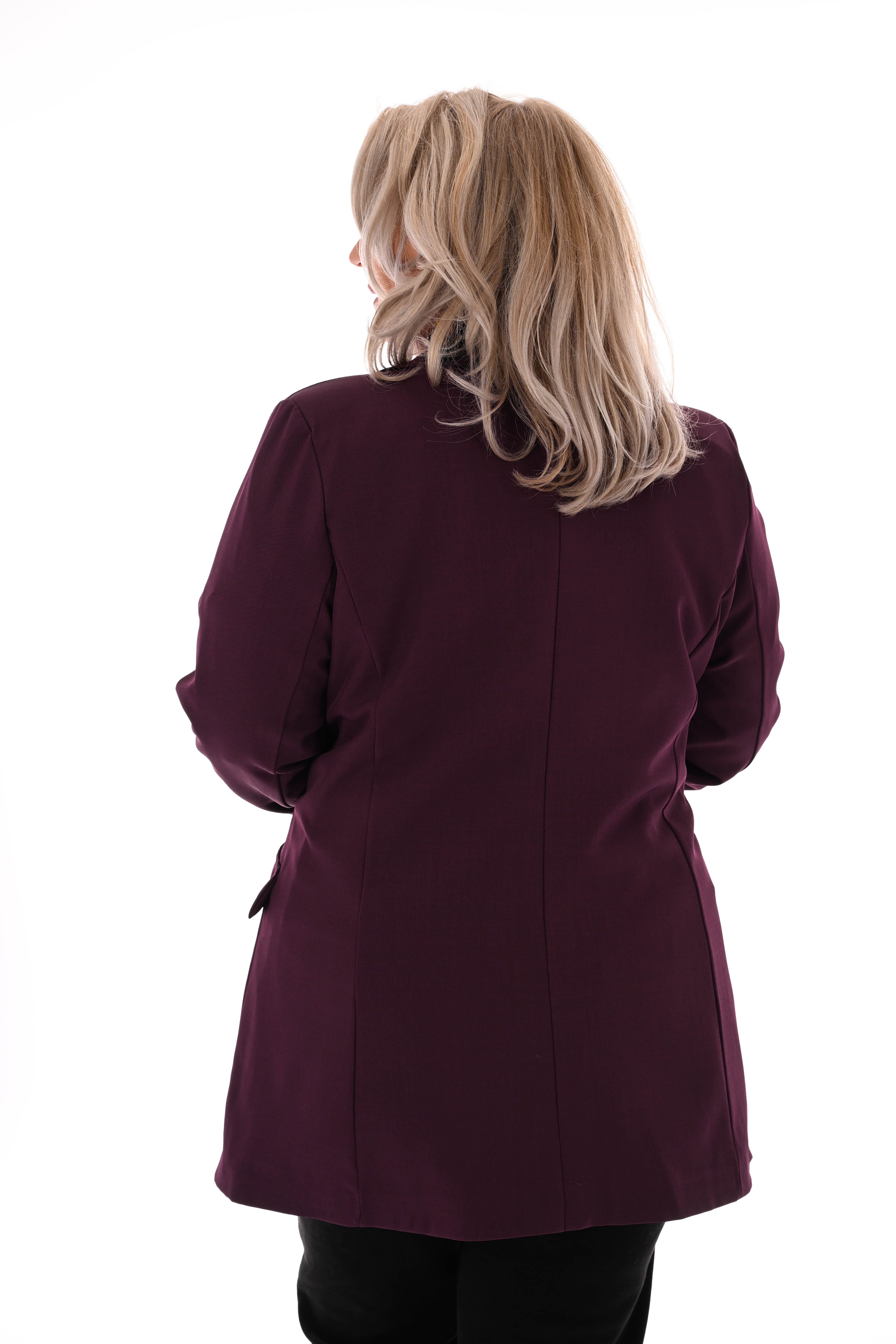 Blazer met knopen aubergine