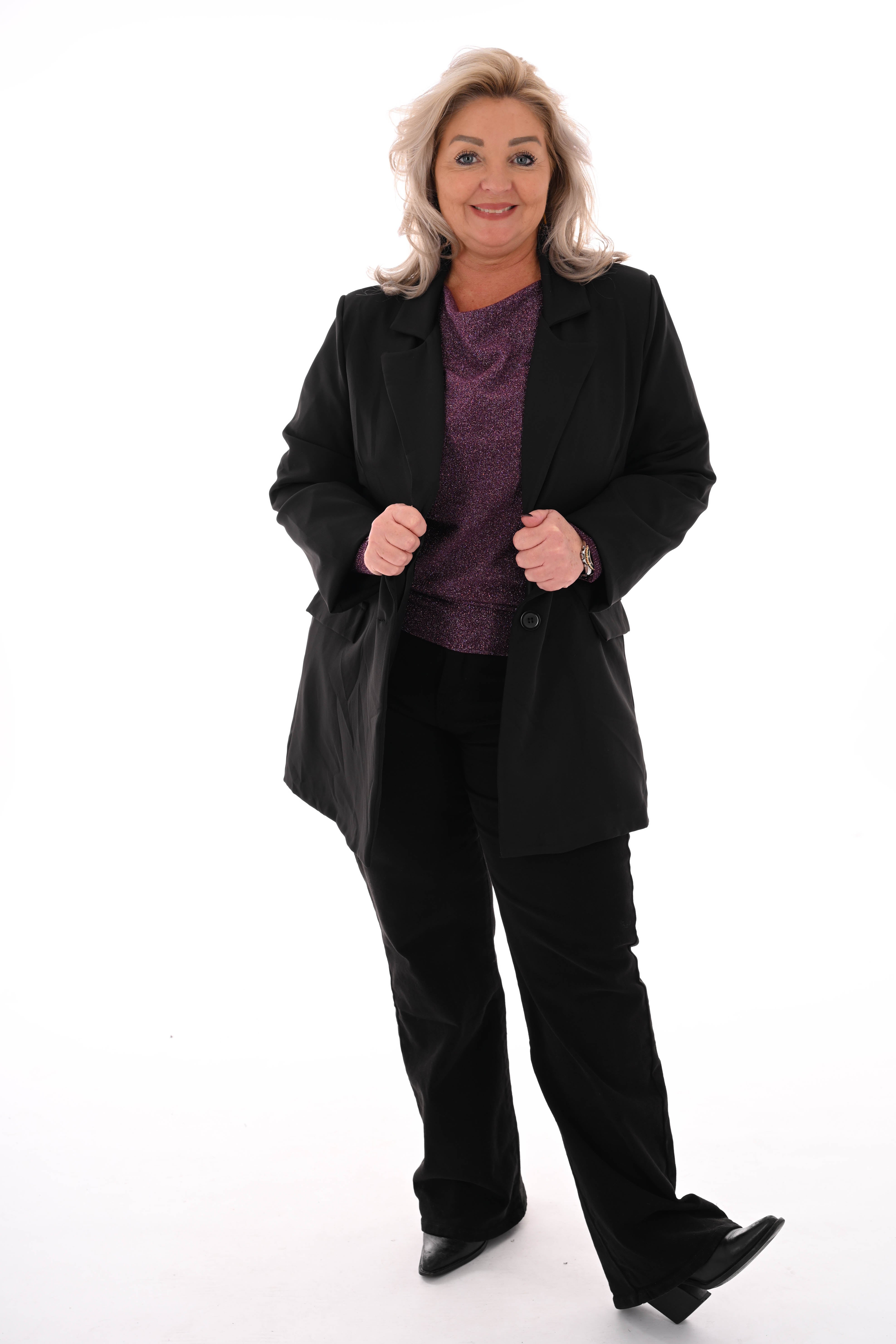 Blazer met knopen zwart