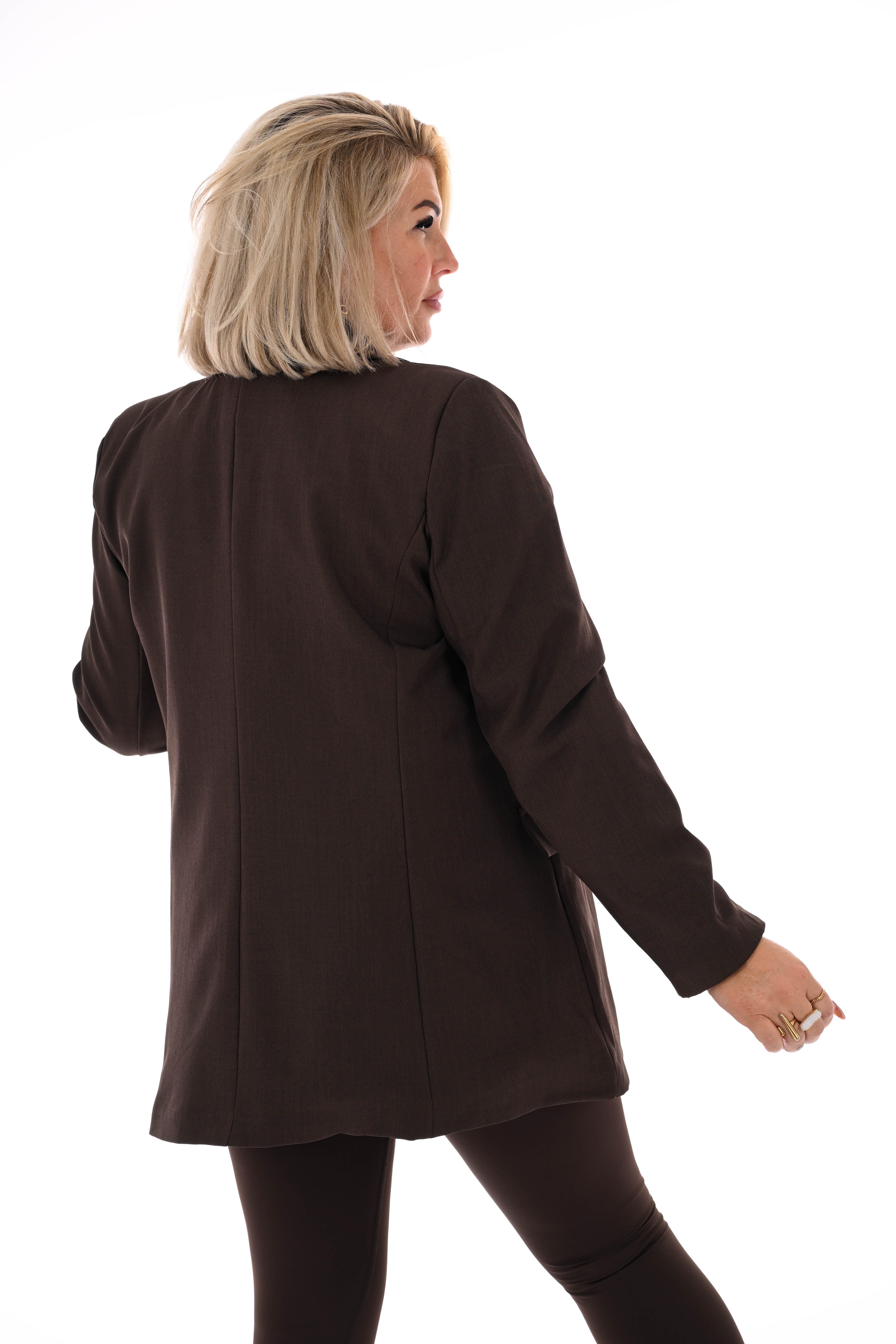 Blazer met knopen donkerbruin