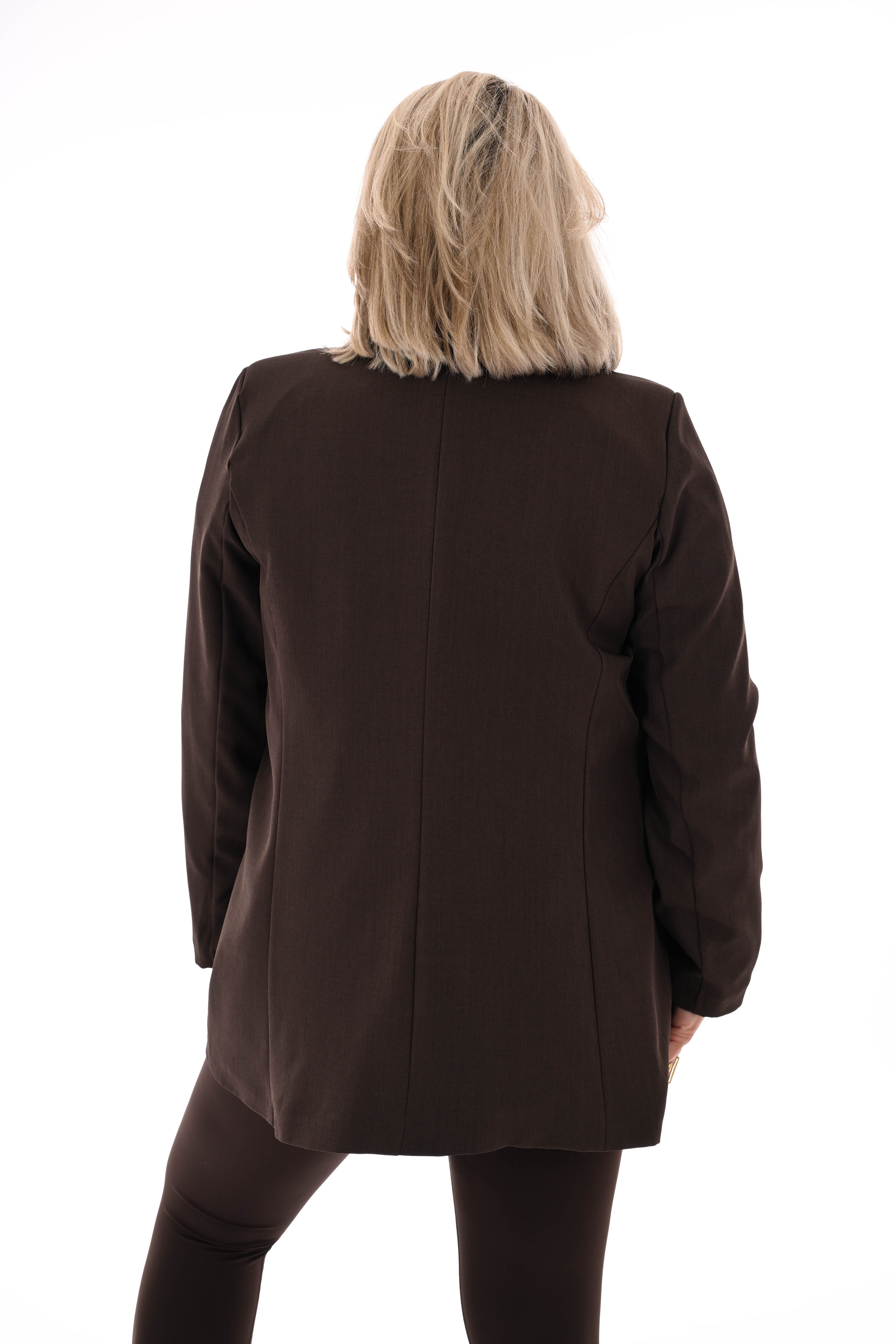 Blazer met knopen donkerbruin